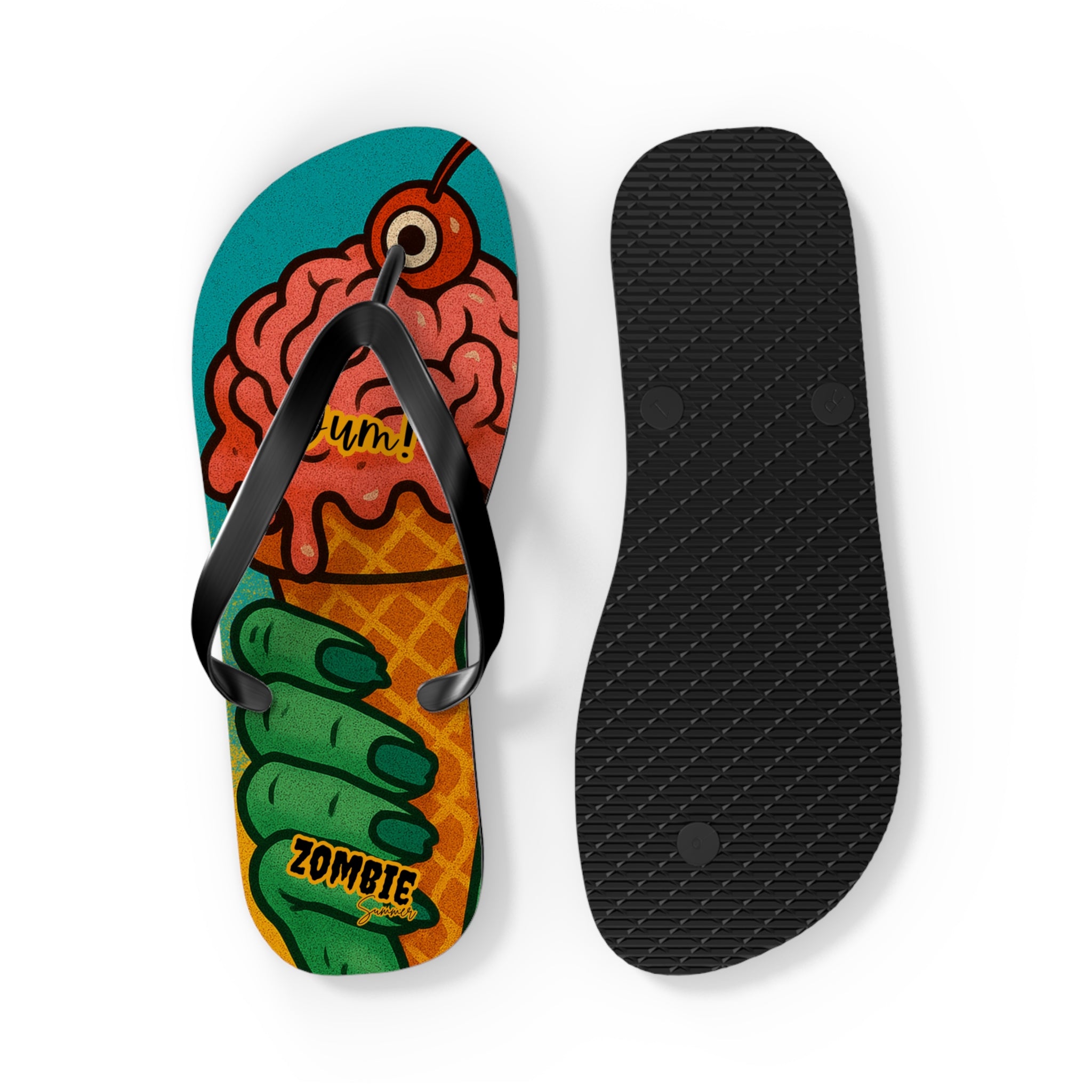 Zombie Ice Cream Flip Flops - Fun Summerween Footwear