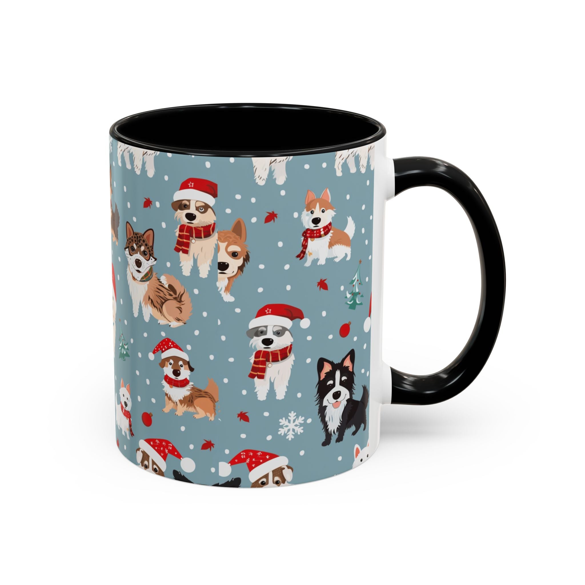 Corgi Holiday Coffee Mug – Cute Santa Dog Pattern Accent Mug (11/15oz)