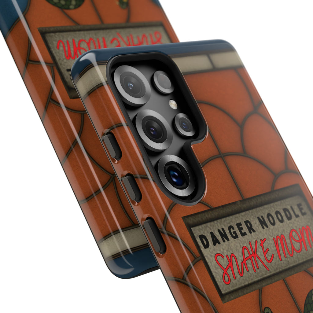 Danger Noodle Snake Mom Phone Case | Snakes Are Beautiful |Stained Glass Snake Art | Funny Snake Lover Gift |  Reptile Mom Phone Cover