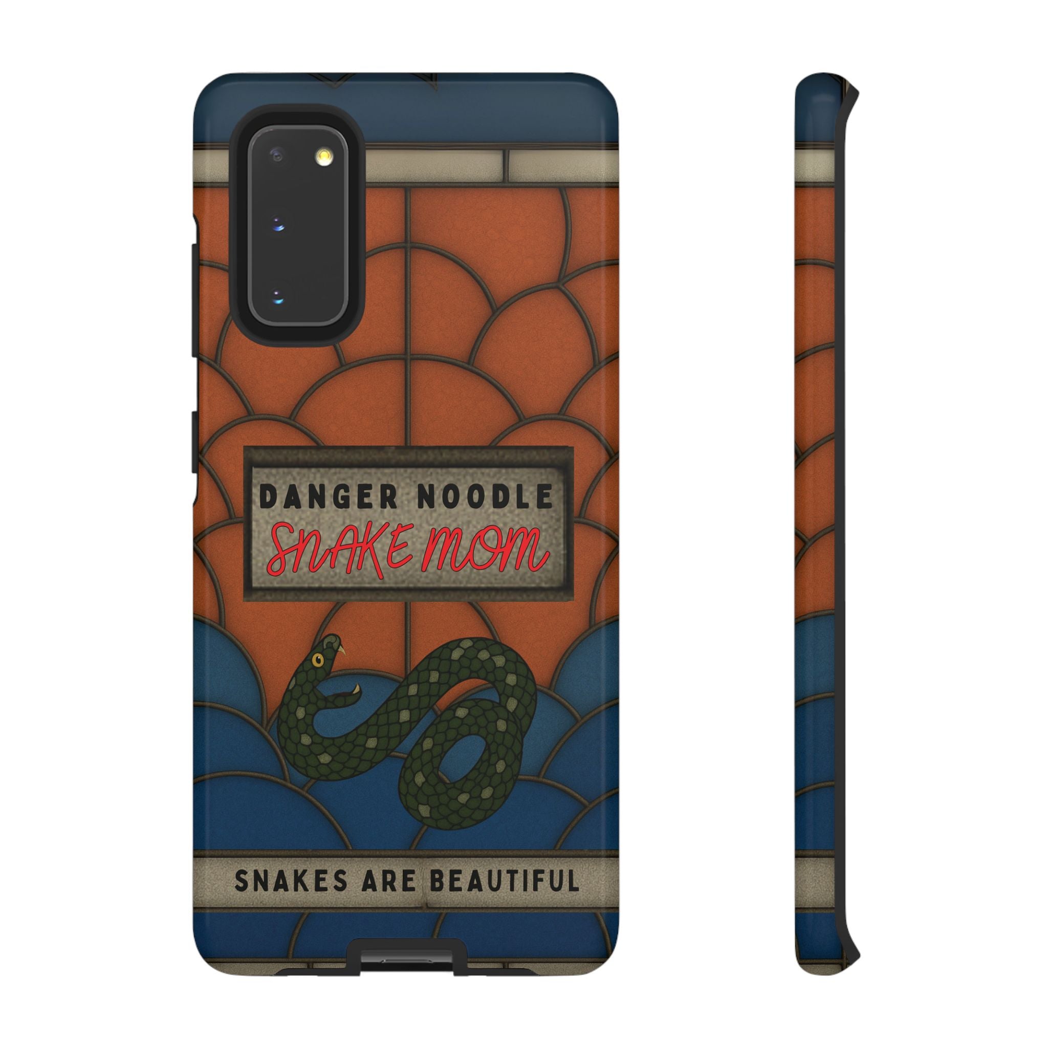 Danger Noodle Snake Mom Phone Case | Snakes Are Beautiful |Stained Glass Snake Art | Funny Snake Lover Gift |  Reptile Mom Phone Cover