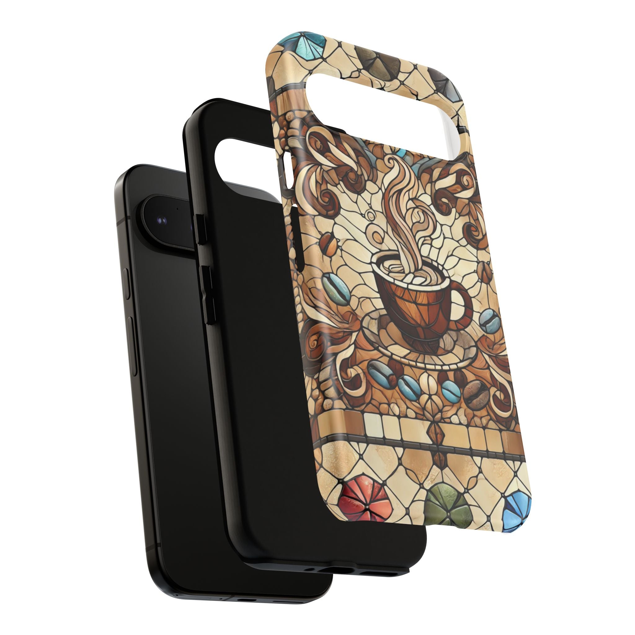 Stained Glass Coffee Android Phone Case – Shockproof TPU, 3D Wrap