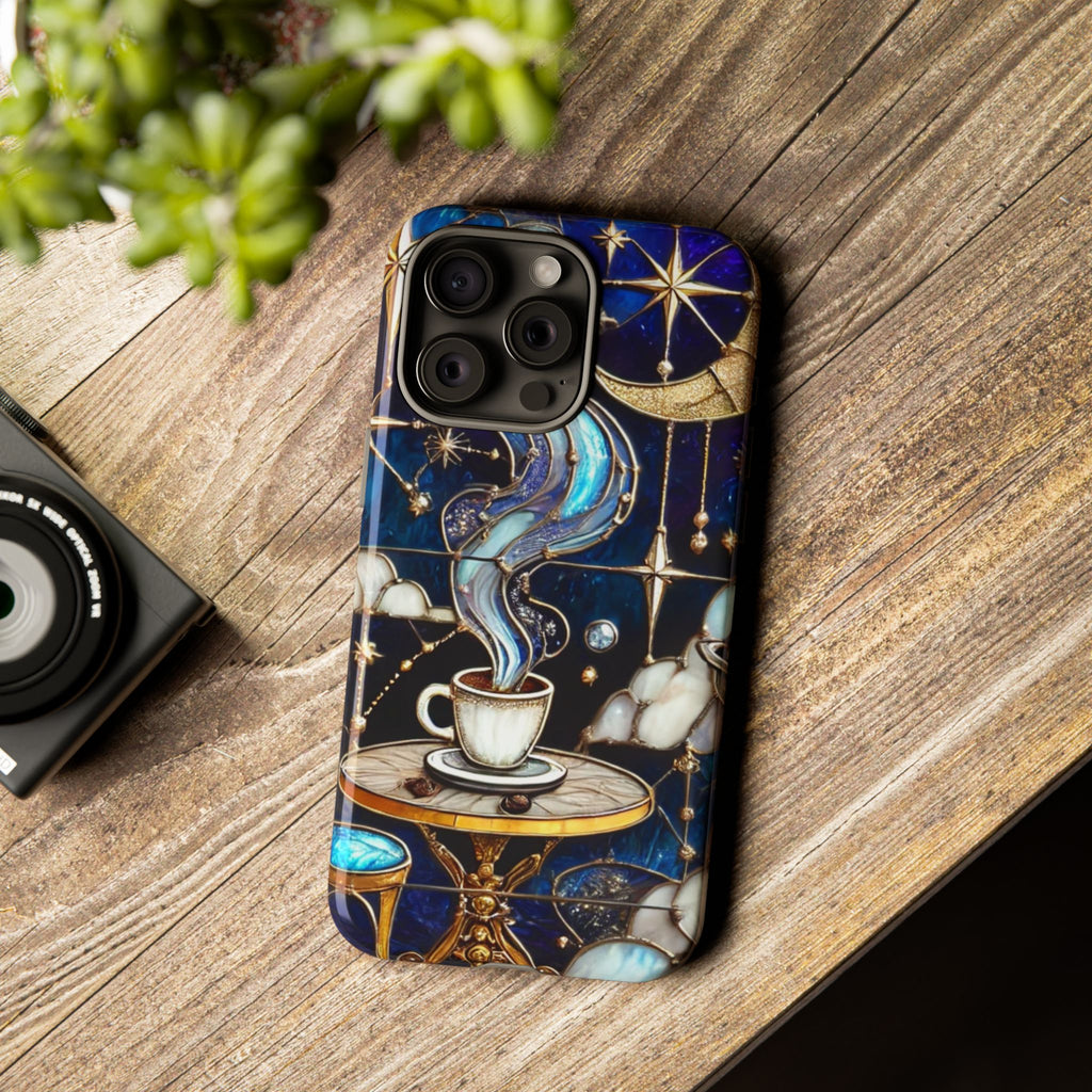 Celestial Stained Glass Coffee iPhone Case – Shockproof 3D Wrap