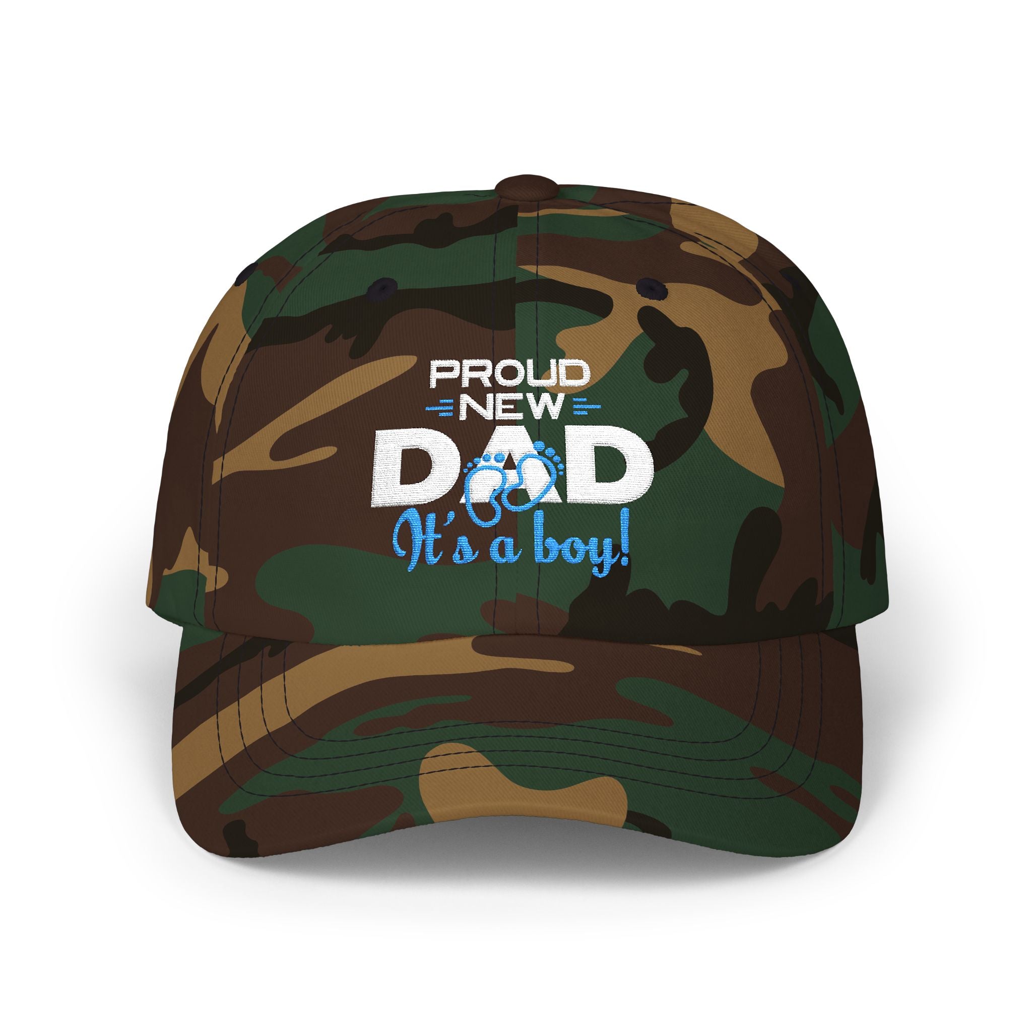 New Dad Cap - "Proud New Dad, It's a Boy" Embroidered Baseball Hat