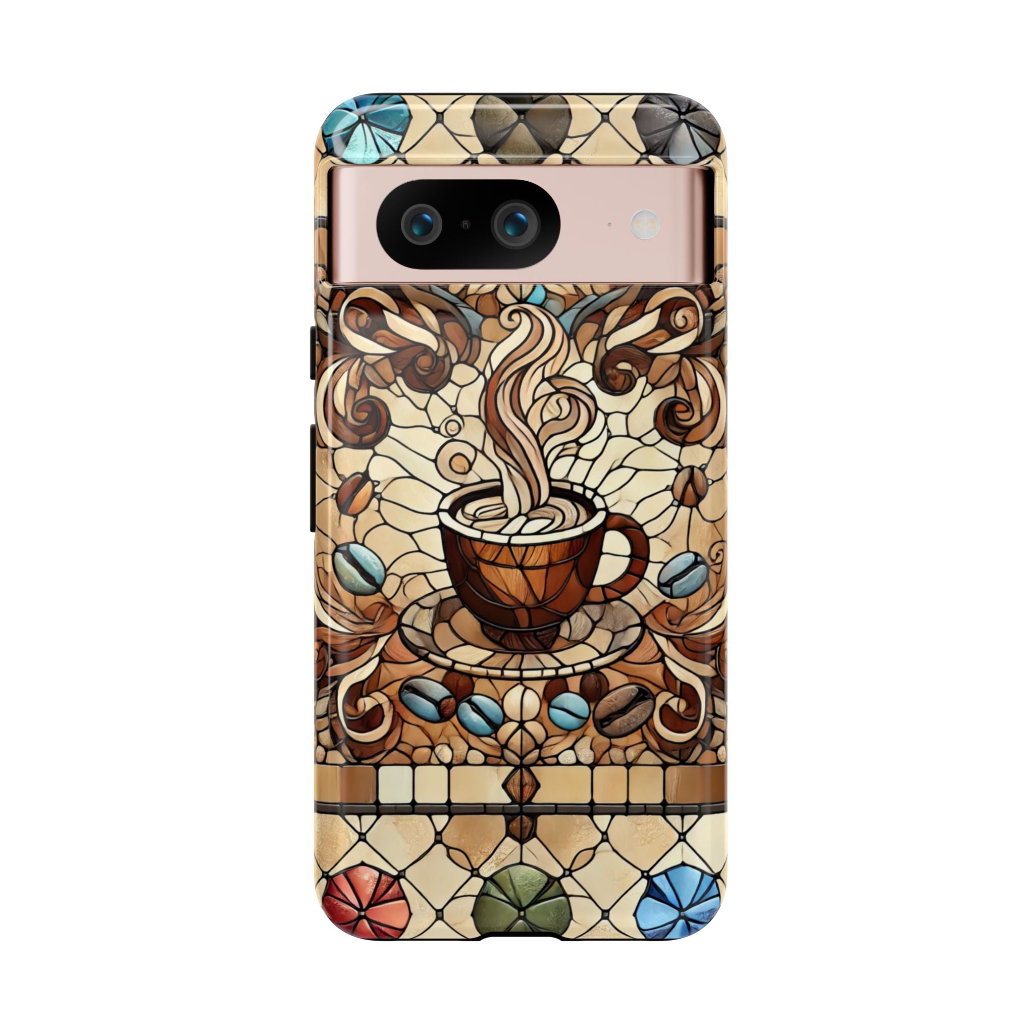 Stained Glass Coffee Android Phone Case – Shockproof TPU, 3D Wrap