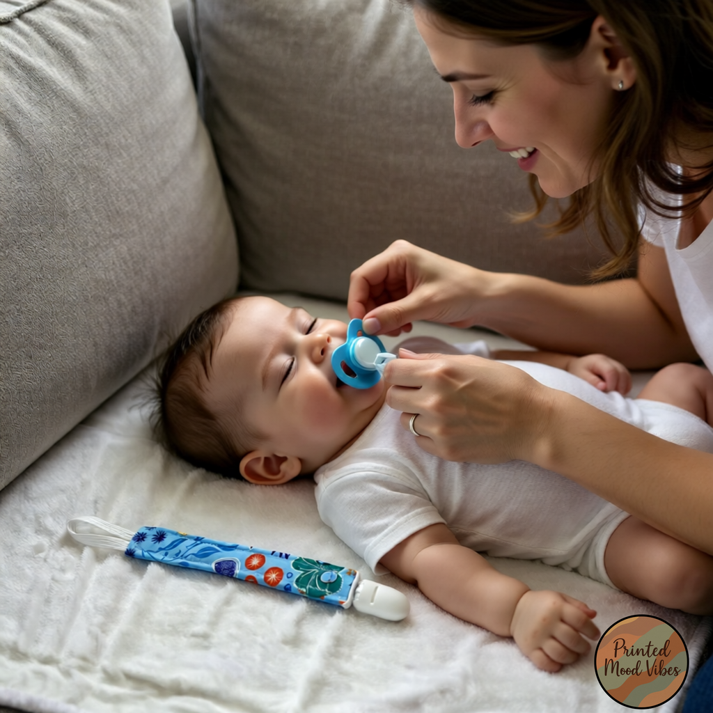 Glow in the Dark Ocean Baby Gift Set – Bib, Burp Cloth & Pacifier Holder (Newborn 1–3 Months)