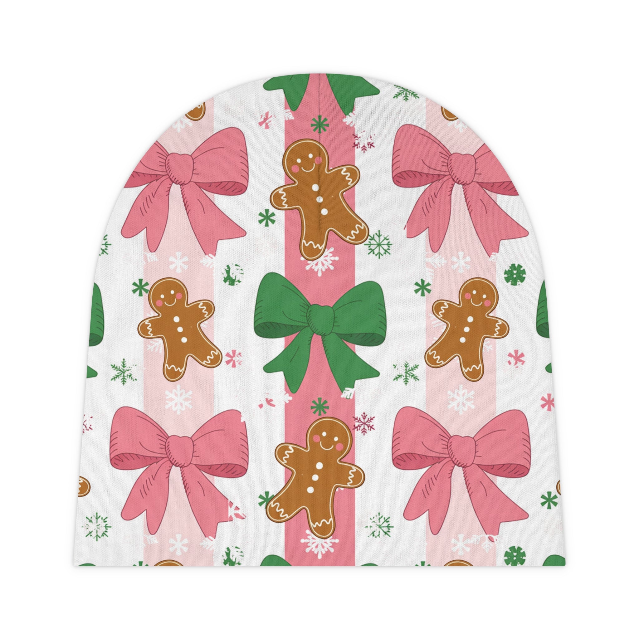 Gingerbread Christmas Baby Beanie – Newborn Holiday Hat