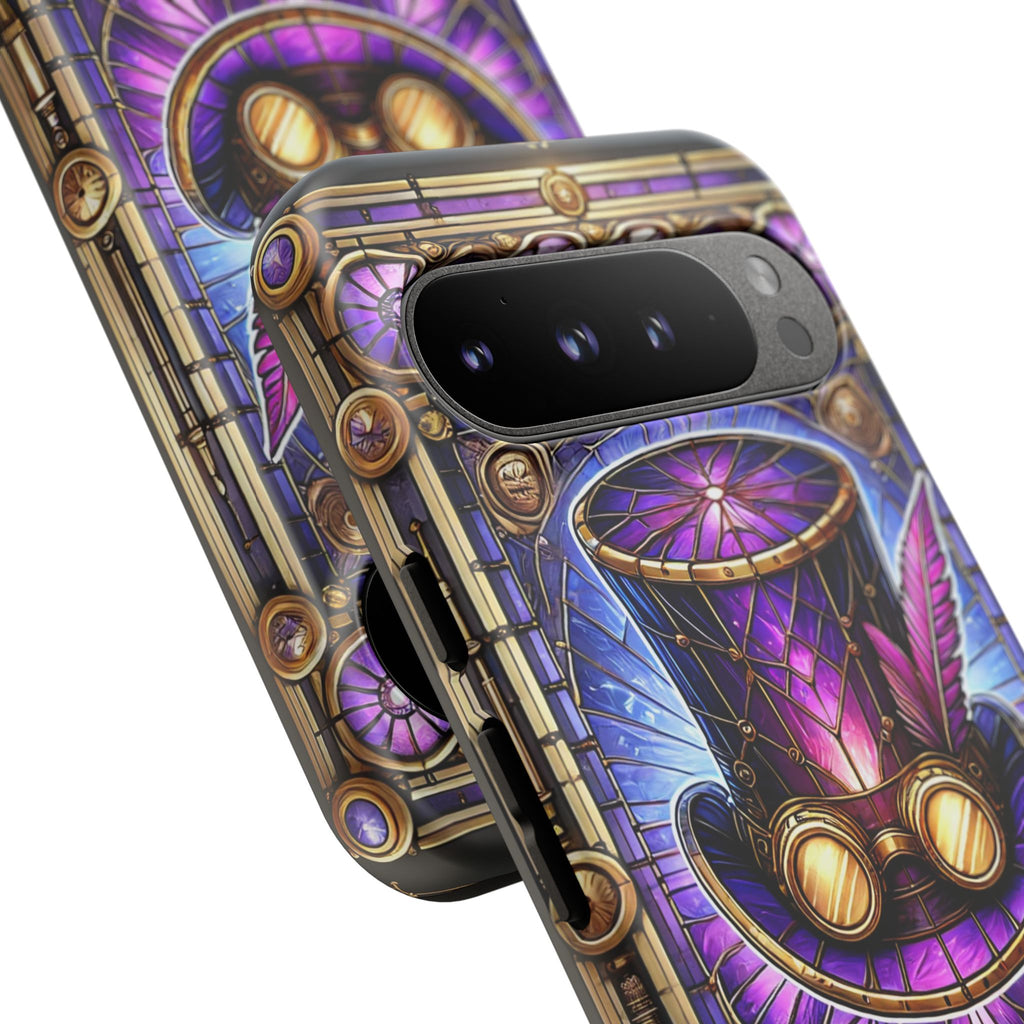 Stained Glass Steampunk Android Phone Case – 3D Full-Wrap Protective Cover with TPU Liner