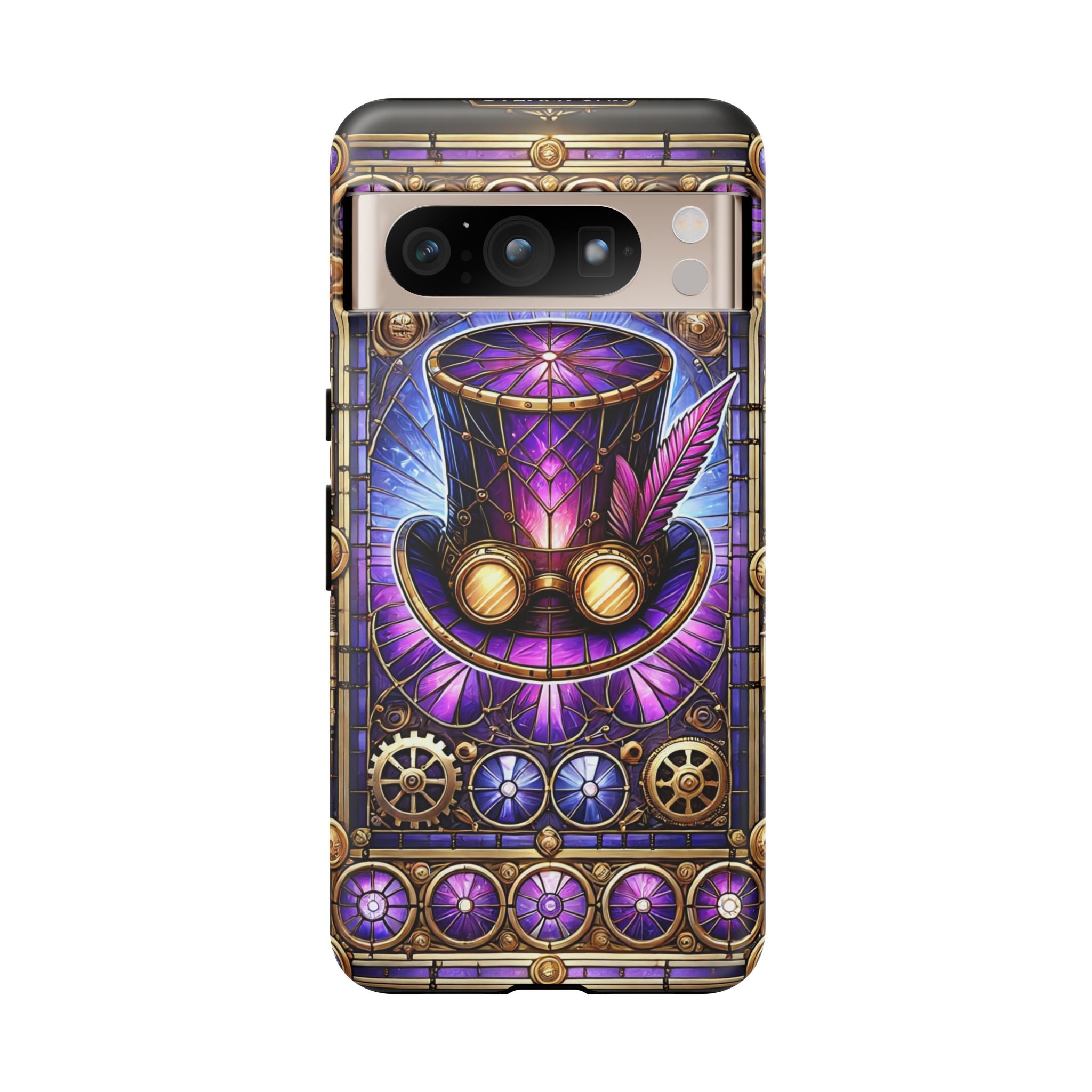 Stained Glass Steampunk Android Phone Case – 3D Full-Wrap Protective Cover with TPU Liner