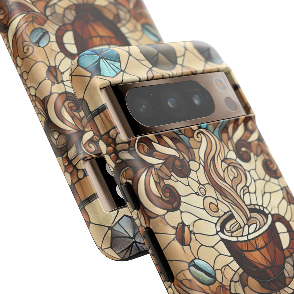 Stained Glass Coffee Android Phone Case – Shockproof TPU, 3D Wrap
