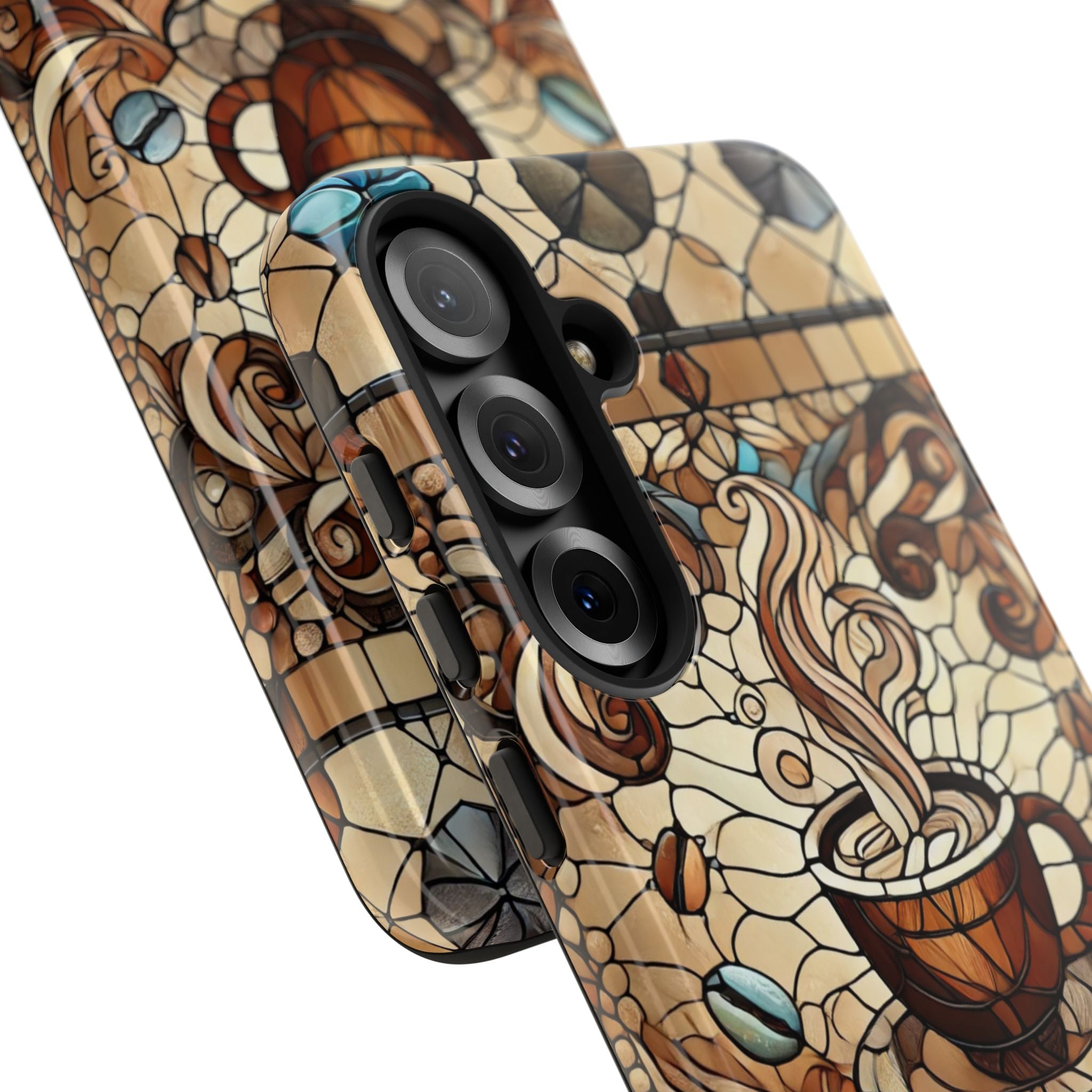 Stained Glass Coffee Android Phone Case – Shockproof TPU, 3D Wrap