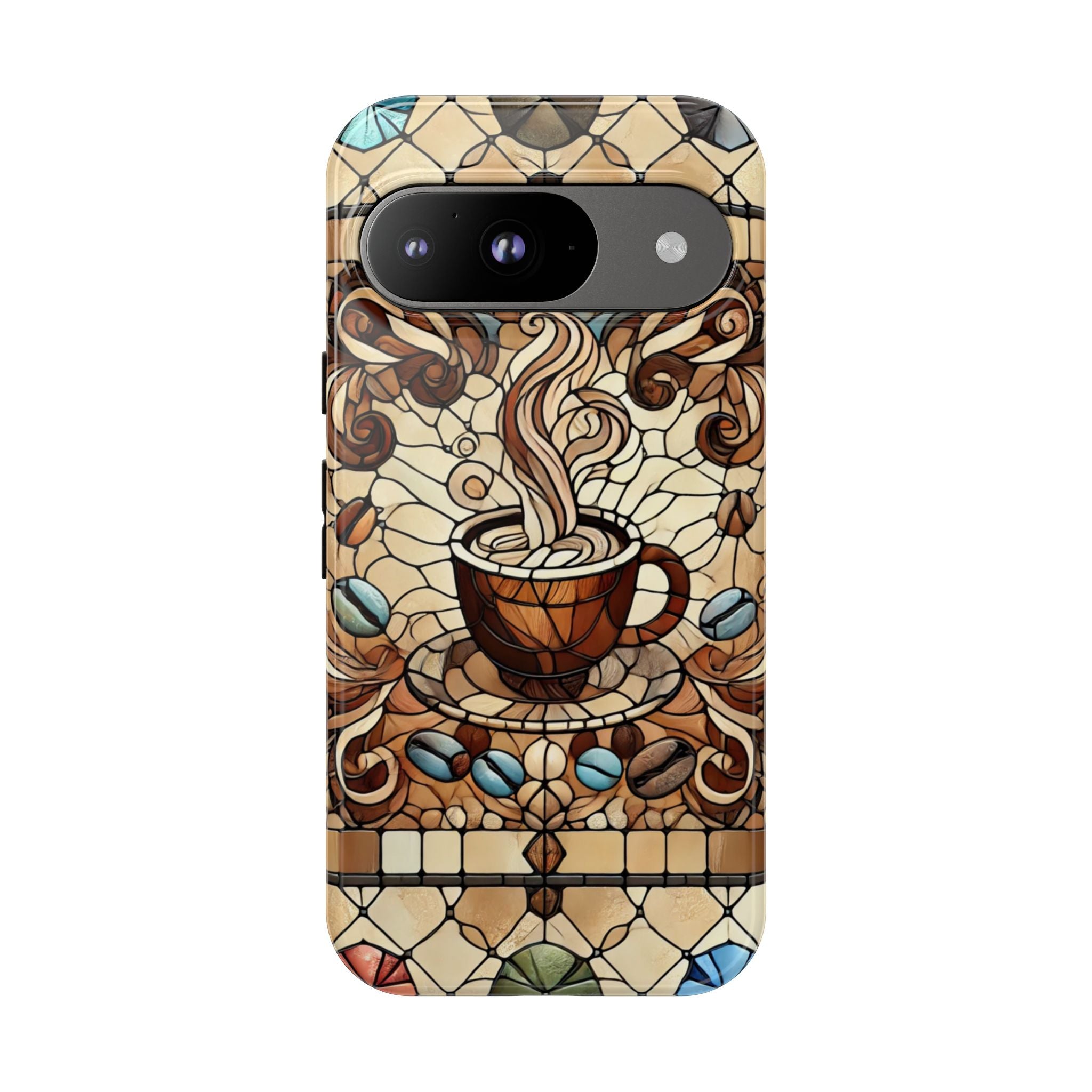 Stained Glass Coffee Android Phone Case – Shockproof TPU, 3D Wrap