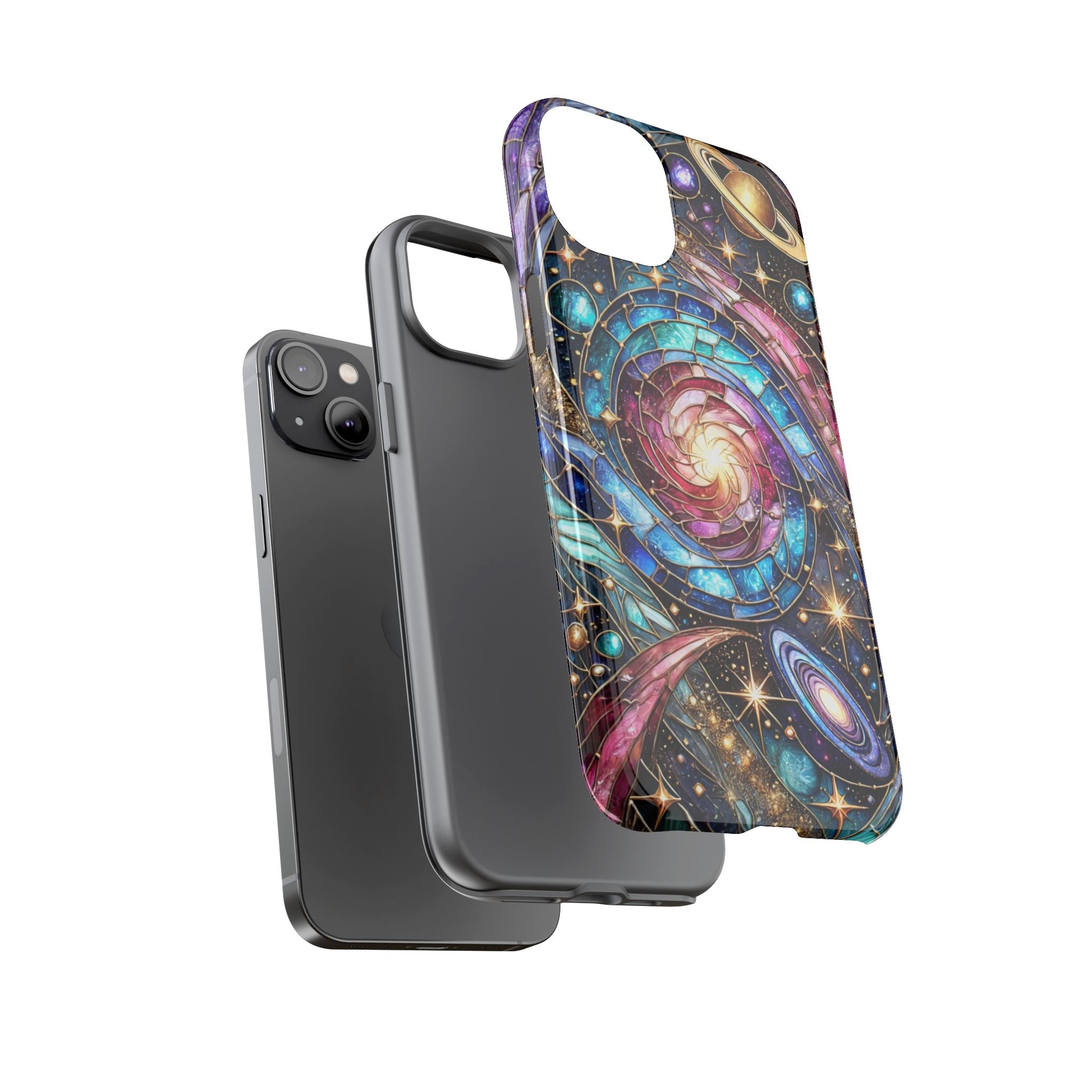 Stained Glass Celestial iPhone Case – Galaxy 3D Full-Wrap Protective Phone Cover