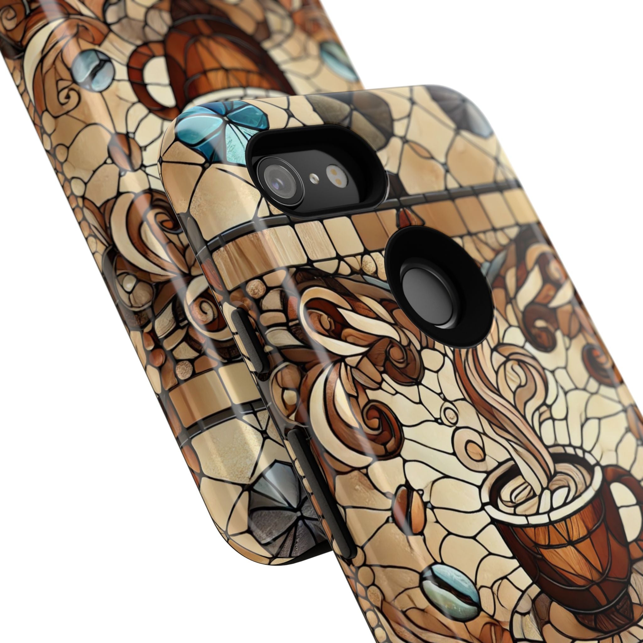 Stained Glass Coffee Android Phone Case – Shockproof TPU, 3D Wrap