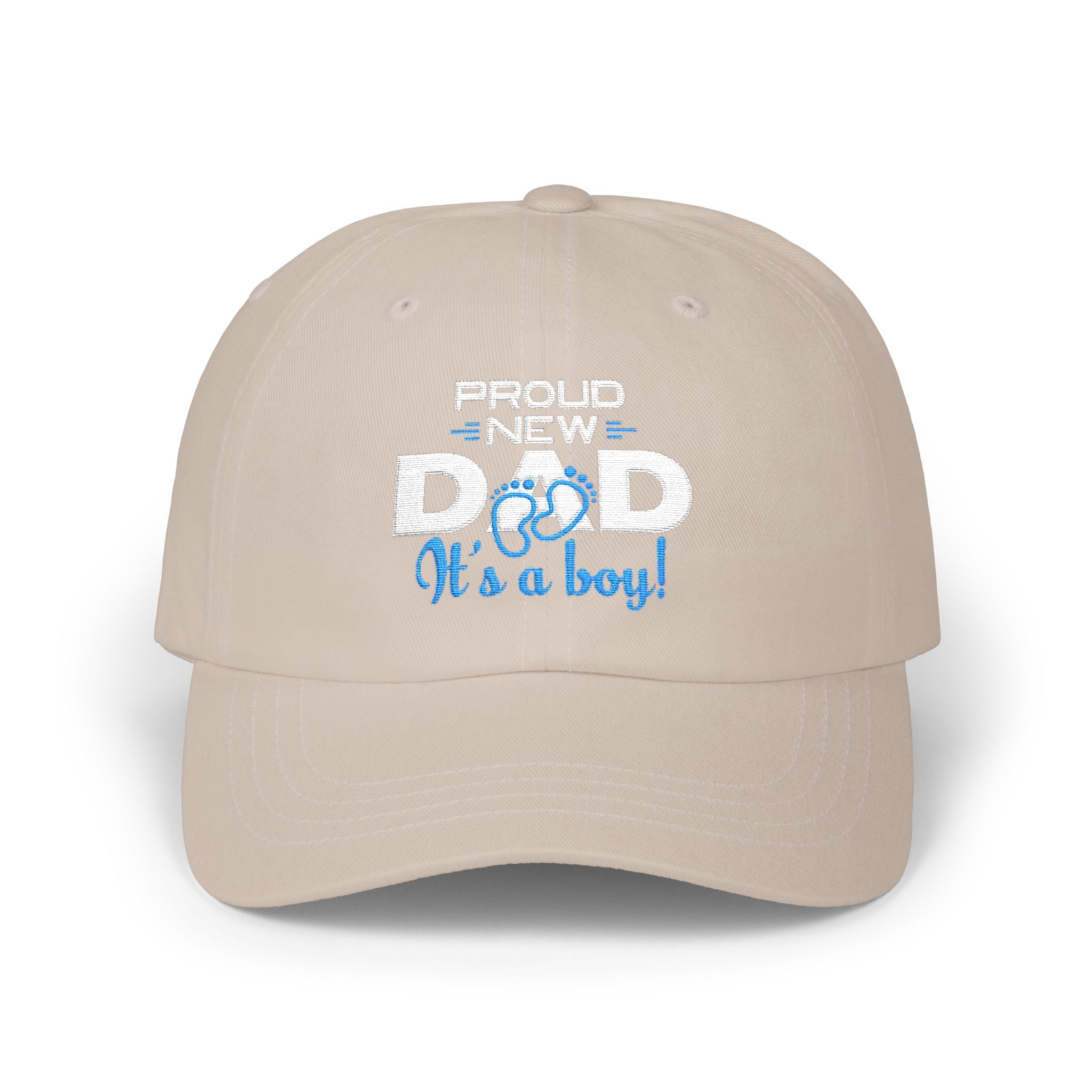 New Dad Cap - "Proud New Dad, It's a Boy" Embroidered Baseball Hat