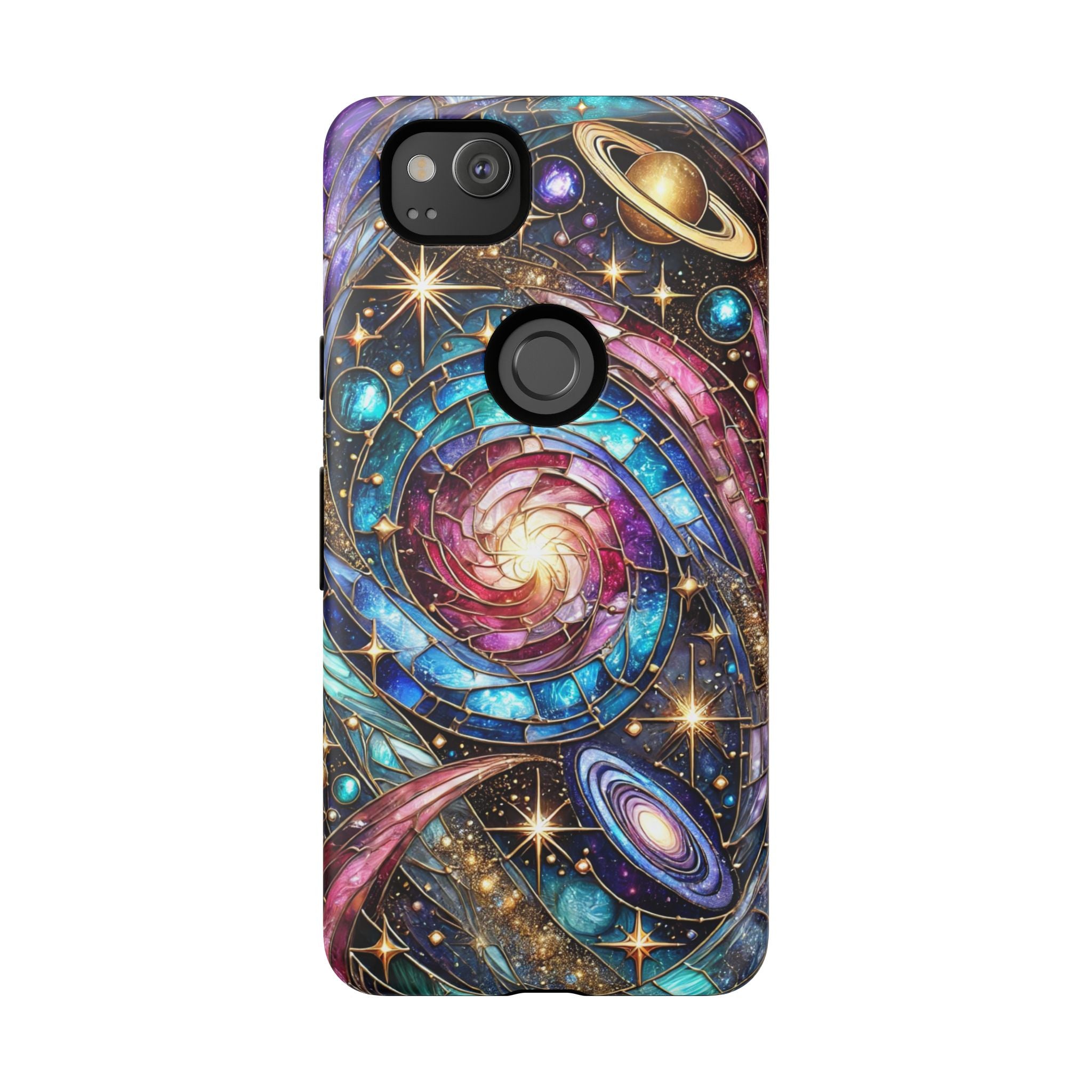 Stained Glass Celestial Android Phone Case – 3D Galaxy Full-Wrap Protective Cover with TPU Liner