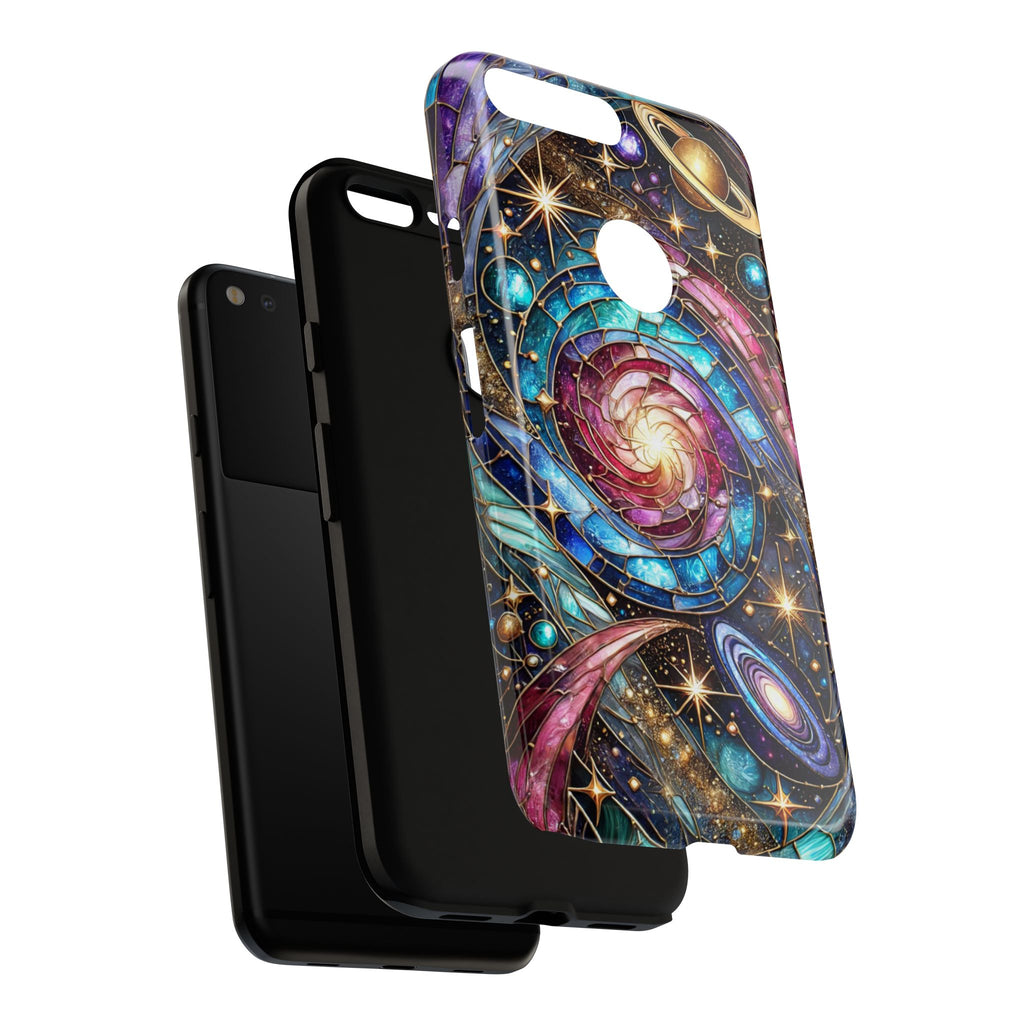 Stained Glass Celestial Android Phone Case – 3D Galaxy Full-Wrap Protective Cover with TPU Liner