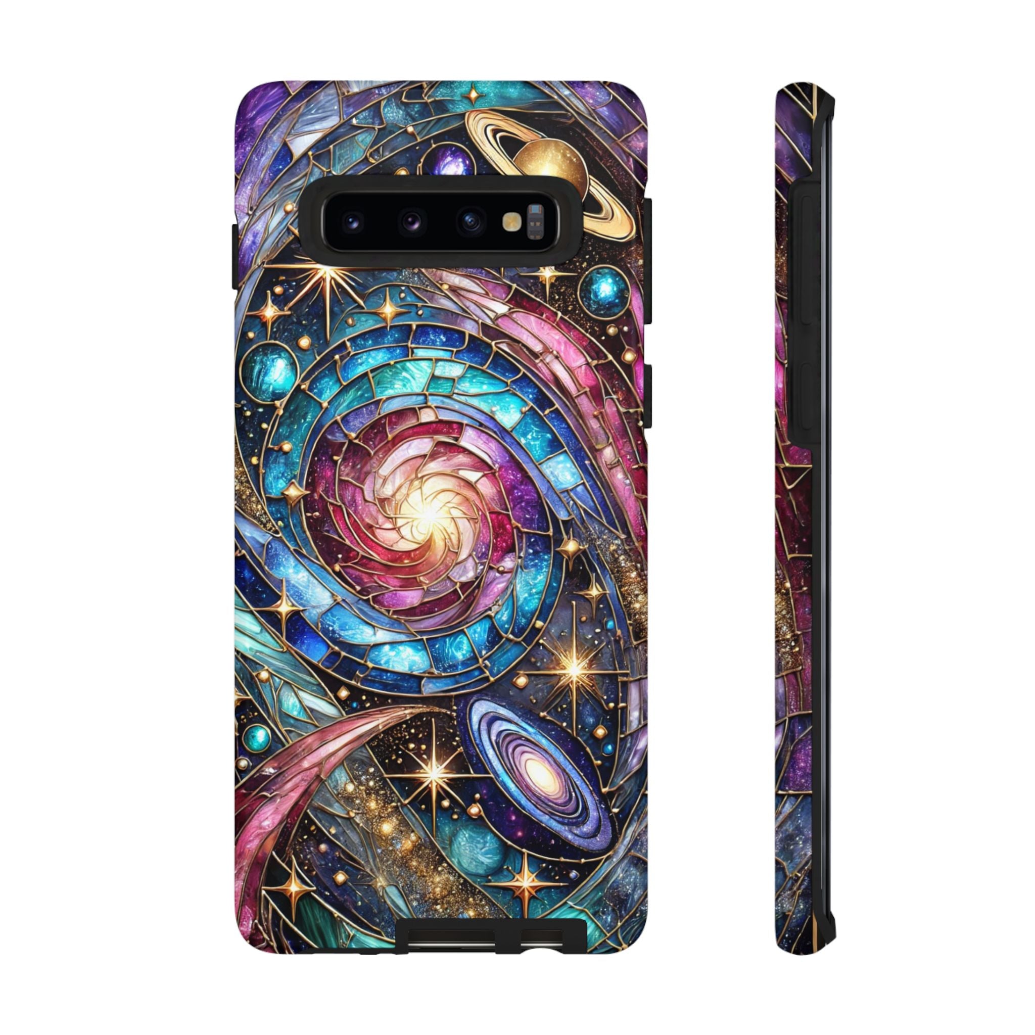 Stained Glass Celestial Android Phone Case – 3D Galaxy Full-Wrap Protective Cover with TPU Liner