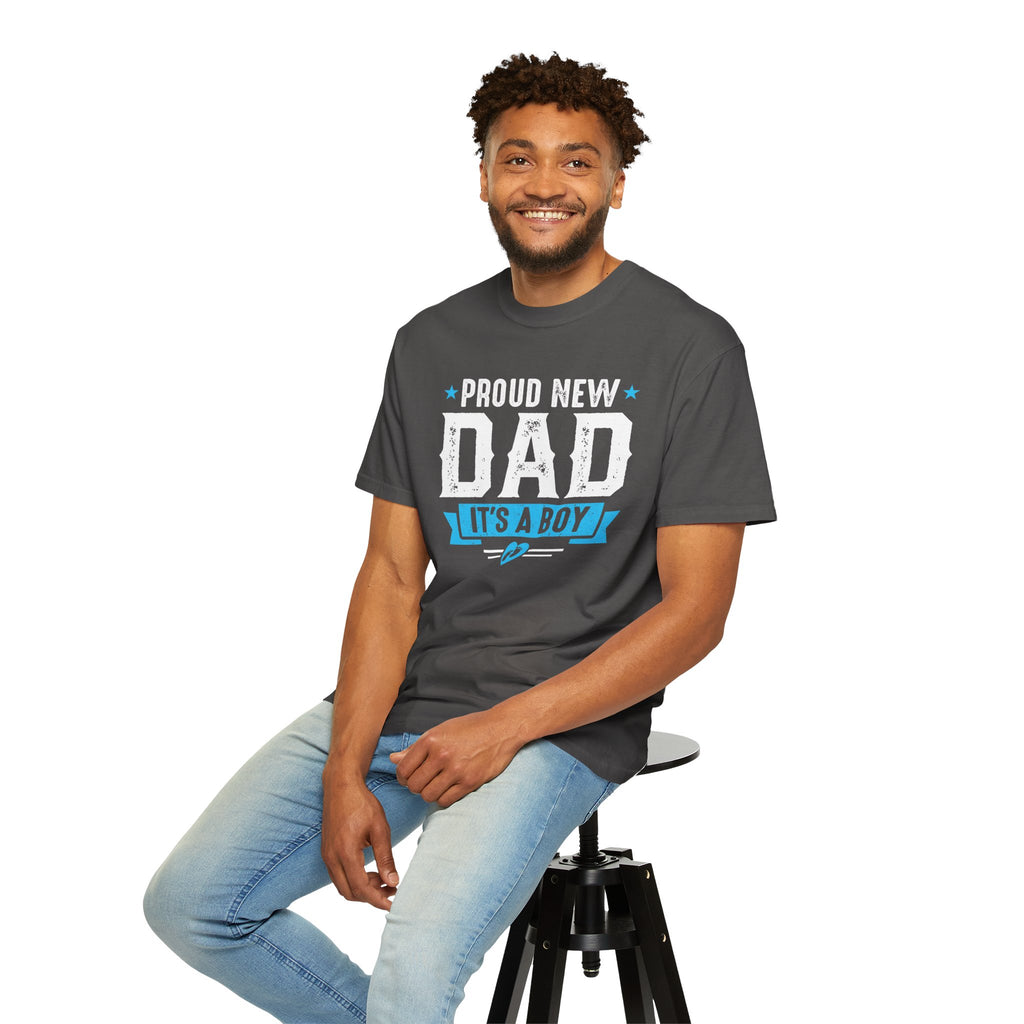Proud New Dad T-Shirt, New Fathers Tee, Baby Boy Announcement Reveal Shirt