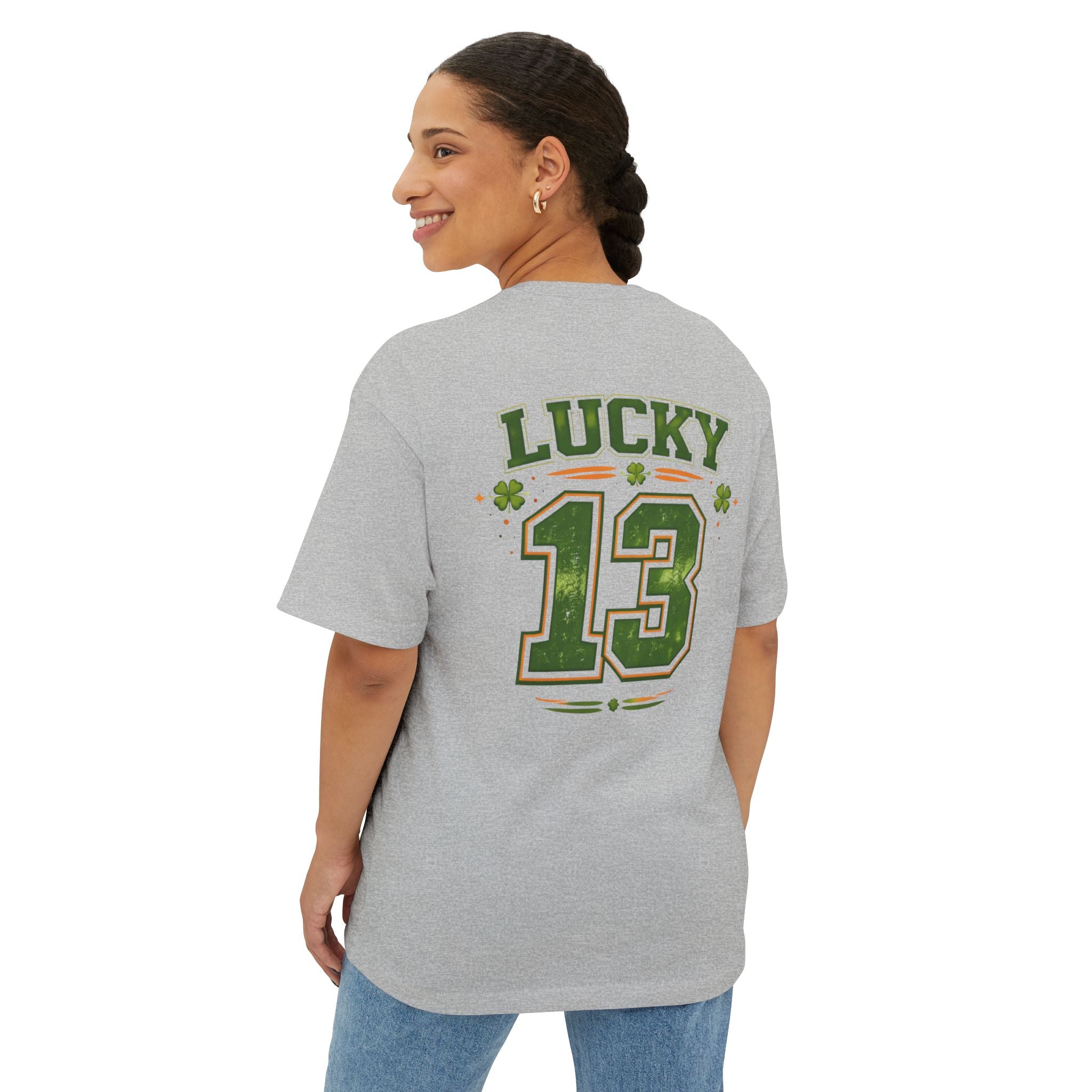 Lucky 13 Oversized Tee — St. Patrick’s Day Lucky Number Shirt