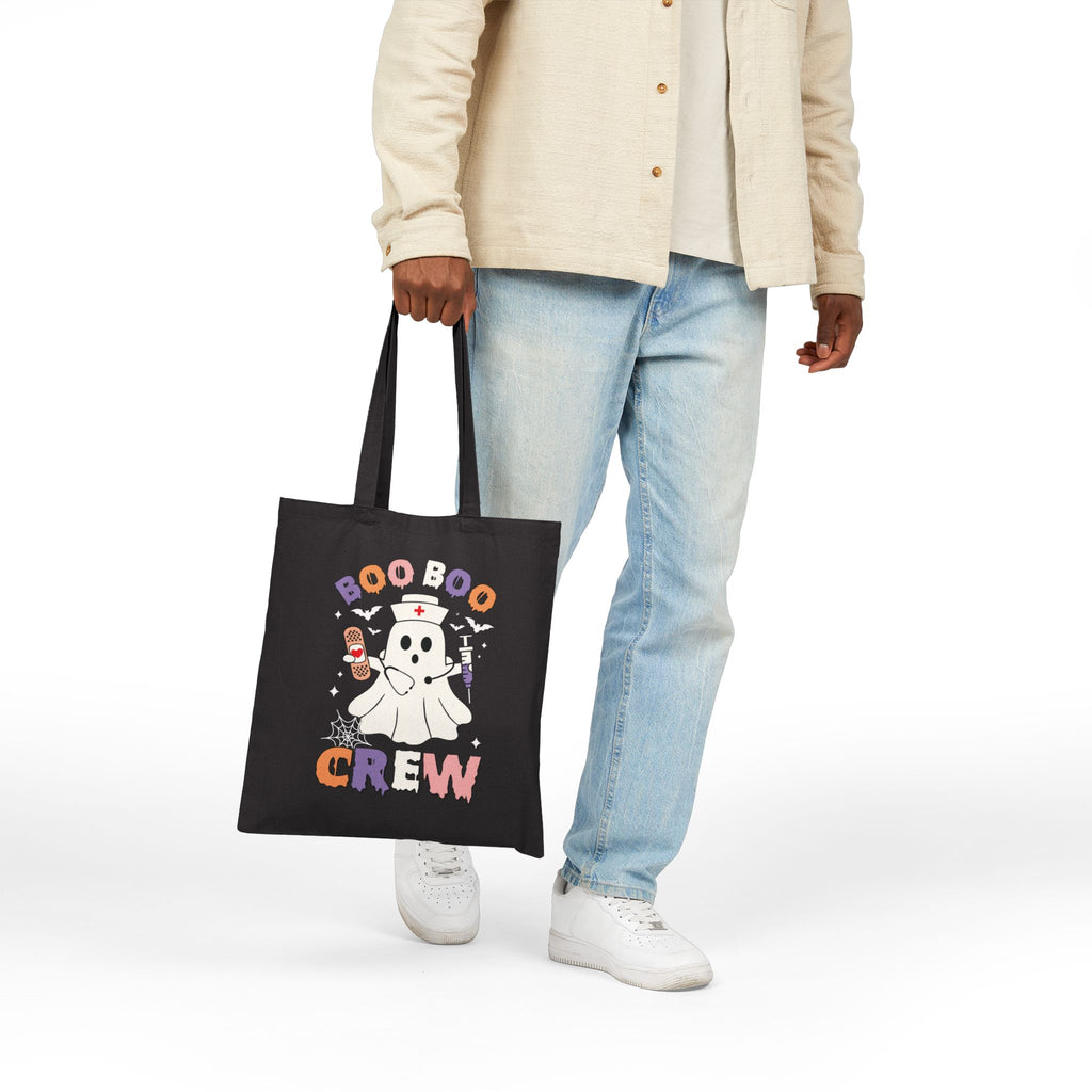 Boo-boo Crew Canvas Nurse Tote Bag - Spooky Season Medical Student Gift, Halloween Trick or Treat Bag, Healthcare Worker Reusable Laptop Bag