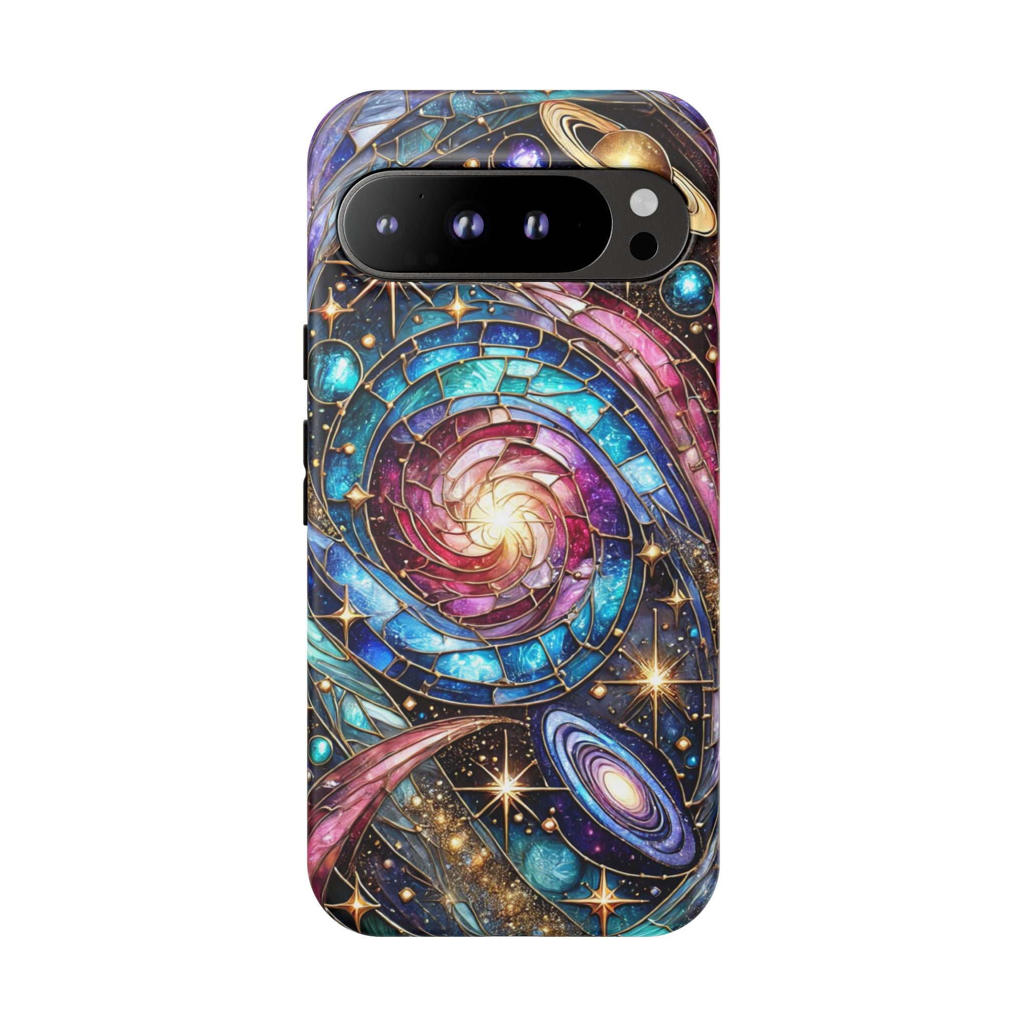 Stained Glass Celestial Android Phone Case – 3D Galaxy Full-Wrap Protective Cover with TPU Liner