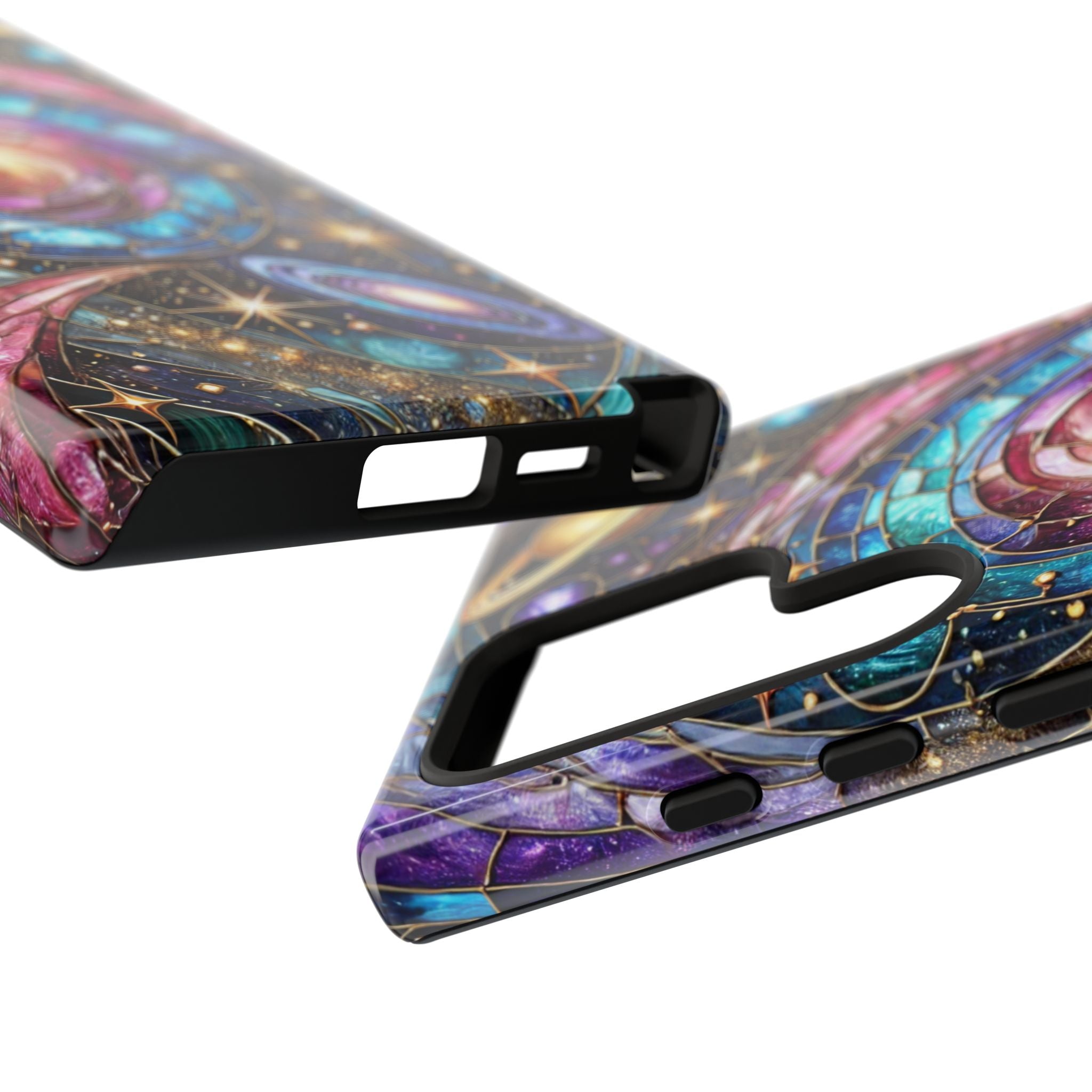 Stained Glass Celestial Android Phone Case – 3D Galaxy Full-Wrap Protective Cover with TPU Liner
