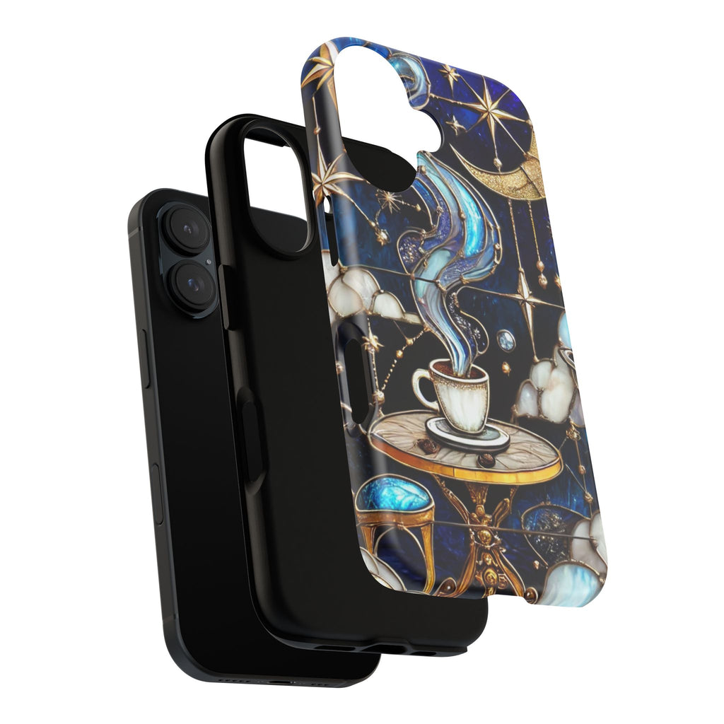 Celestial Stained Glass Coffee iPhone Case – Shockproof 3D Wrap