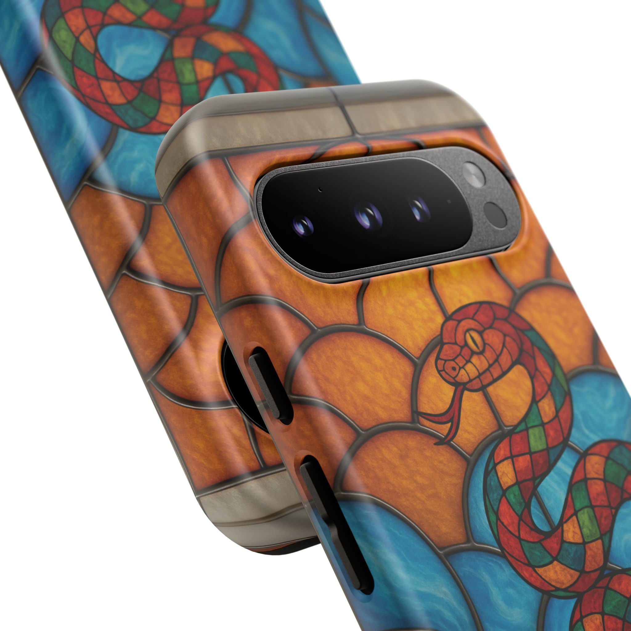 Snakes Are Beautiful Stained Glass Phone Case, Colorful Reptile Design Phone Cover, Nature Lovers Reptile Phone Case, Danger Noodle Case