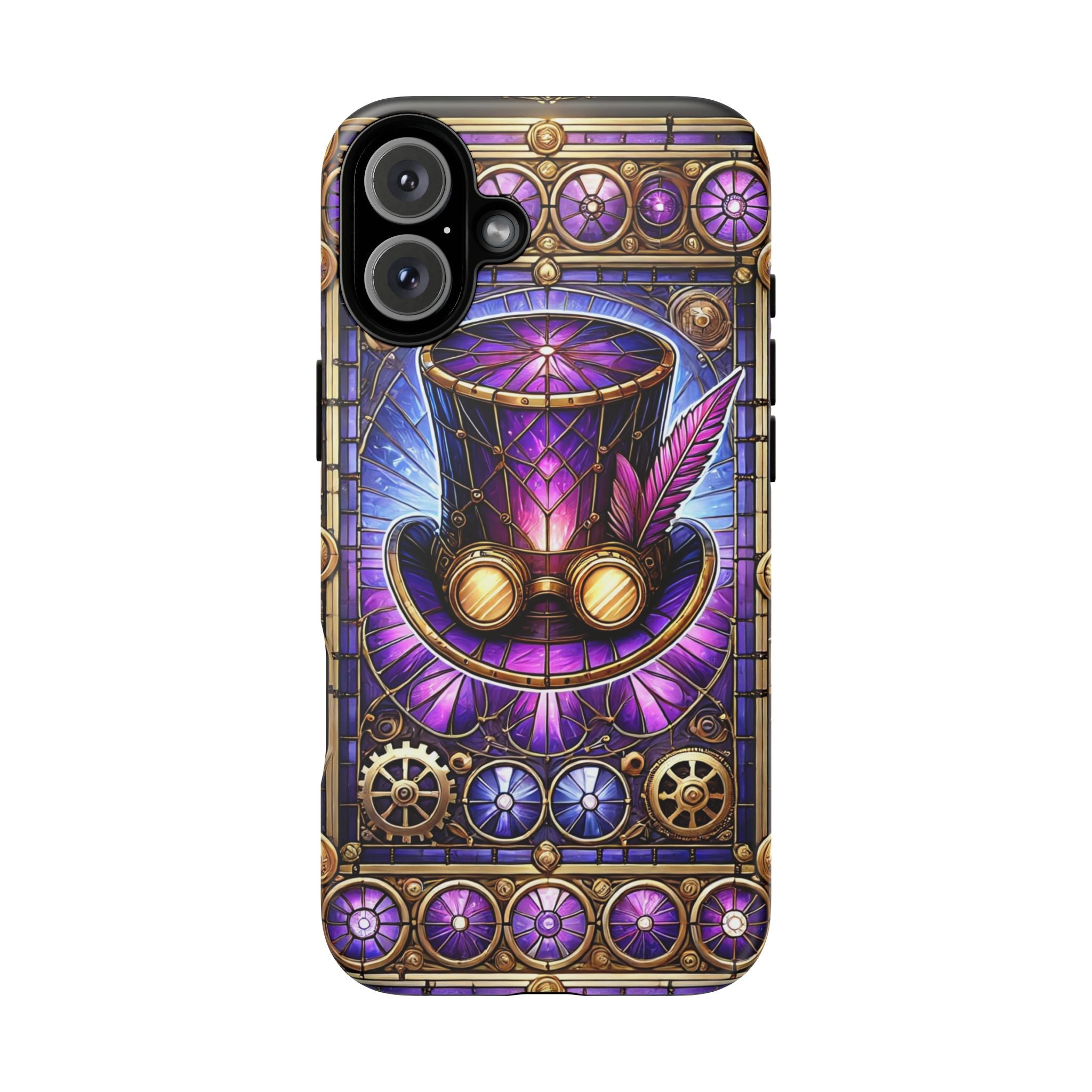 Stained Glass Steampunk iPhone Case – 3D Full-Wrap Protective Phone Cover With TPU Liner