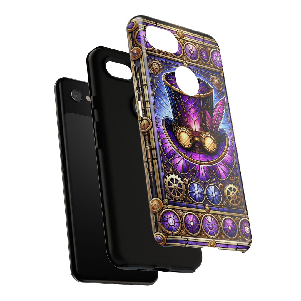 Stained Glass Steampunk Android Phone Case – 3D Full-Wrap Protective Cover with TPU Liner