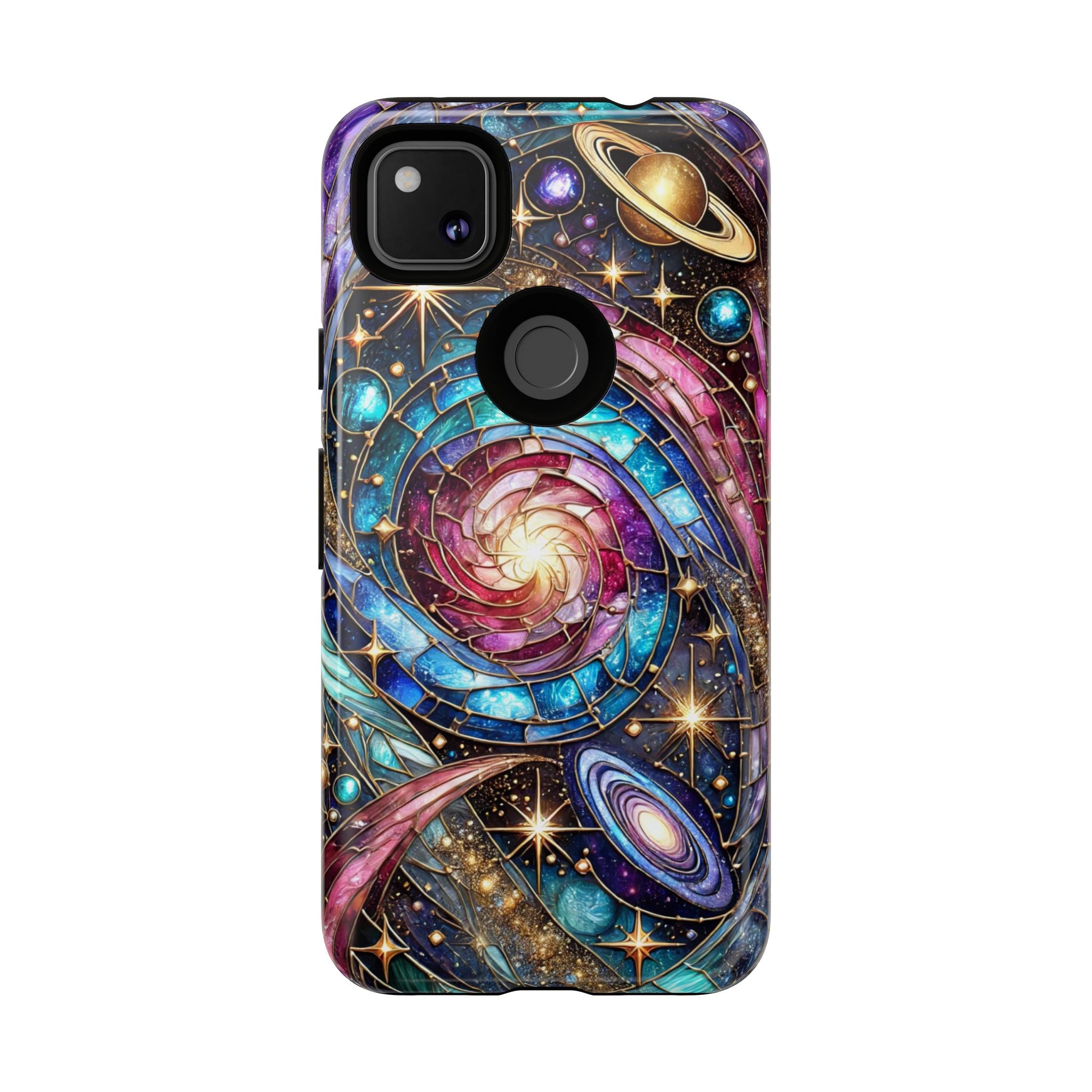 Stained Glass Celestial Android Phone Case – 3D Galaxy Full-Wrap Protective Cover with TPU Liner
