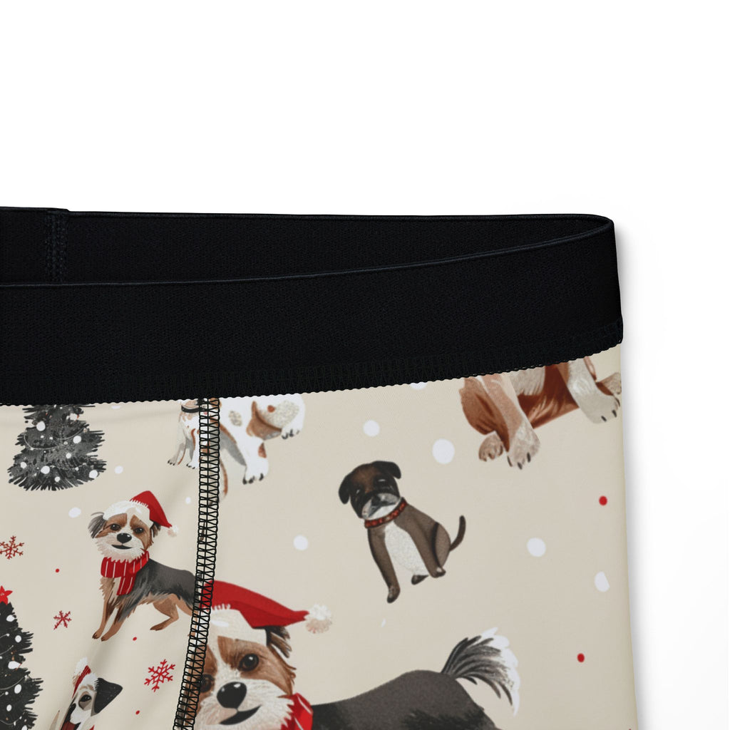 Christmas Dog Boxer Briefs — Festive Puppies All-Over Print Men's Boxers