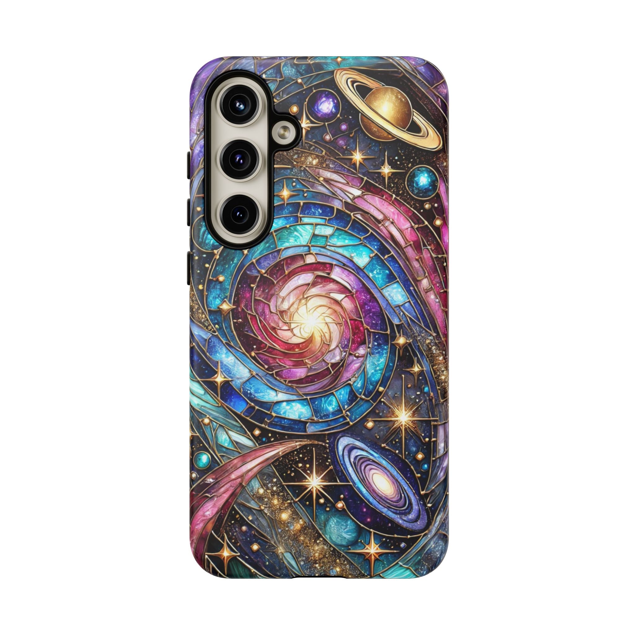 Stained Glass Celestial Android Phone Case – 3D Galaxy Full-Wrap Protective Cover with TPU Liner