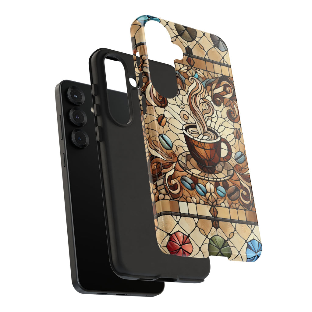 Stained Glass Coffee Android Phone Case – Shockproof TPU, 3D Wrap