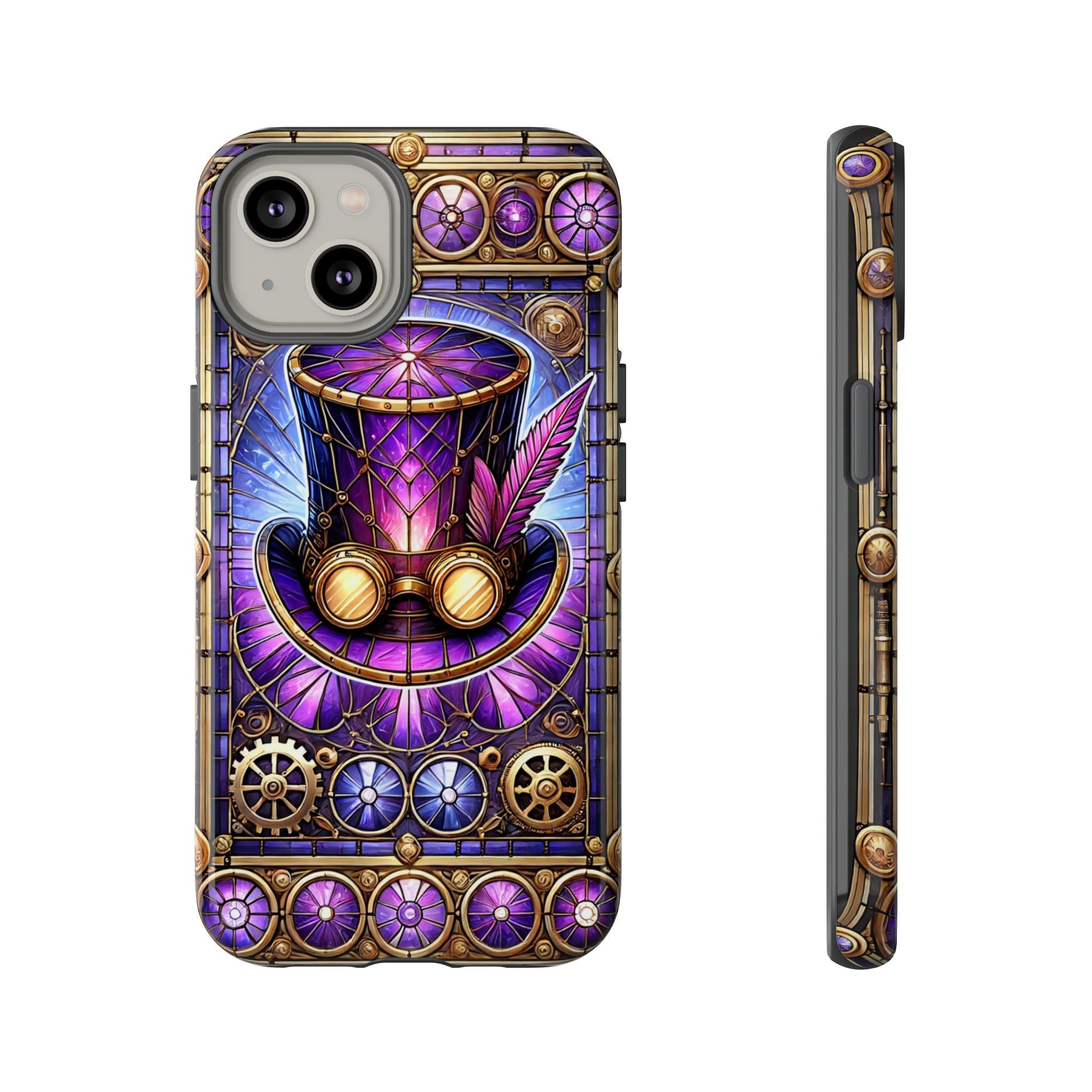 Stained Glass Steampunk iPhone Case – 3D Full-Wrap Protective Phone Cover With TPU Liner