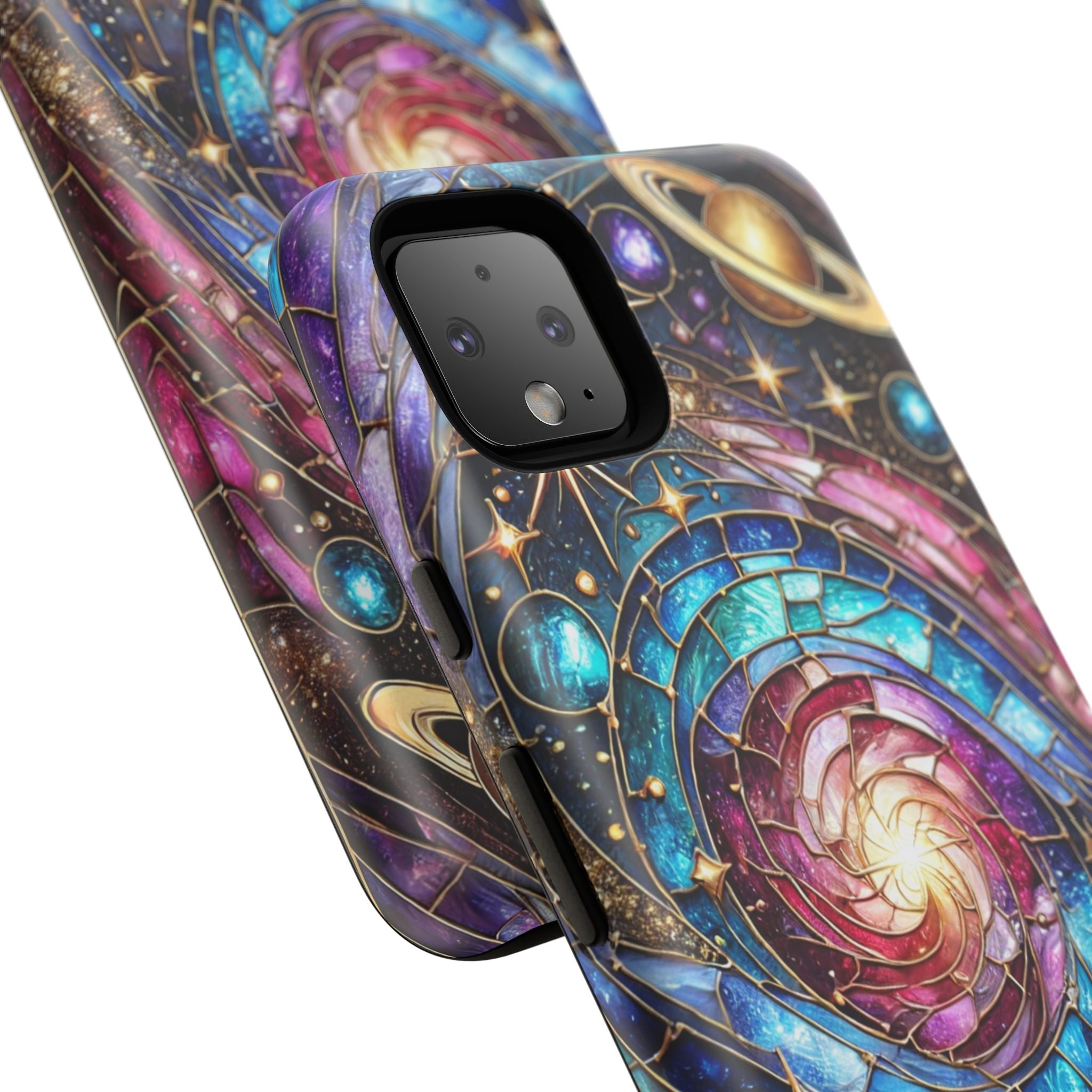 Stained Glass Celestial Android Phone Case – 3D Galaxy Full-Wrap Protective Cover with TPU Liner