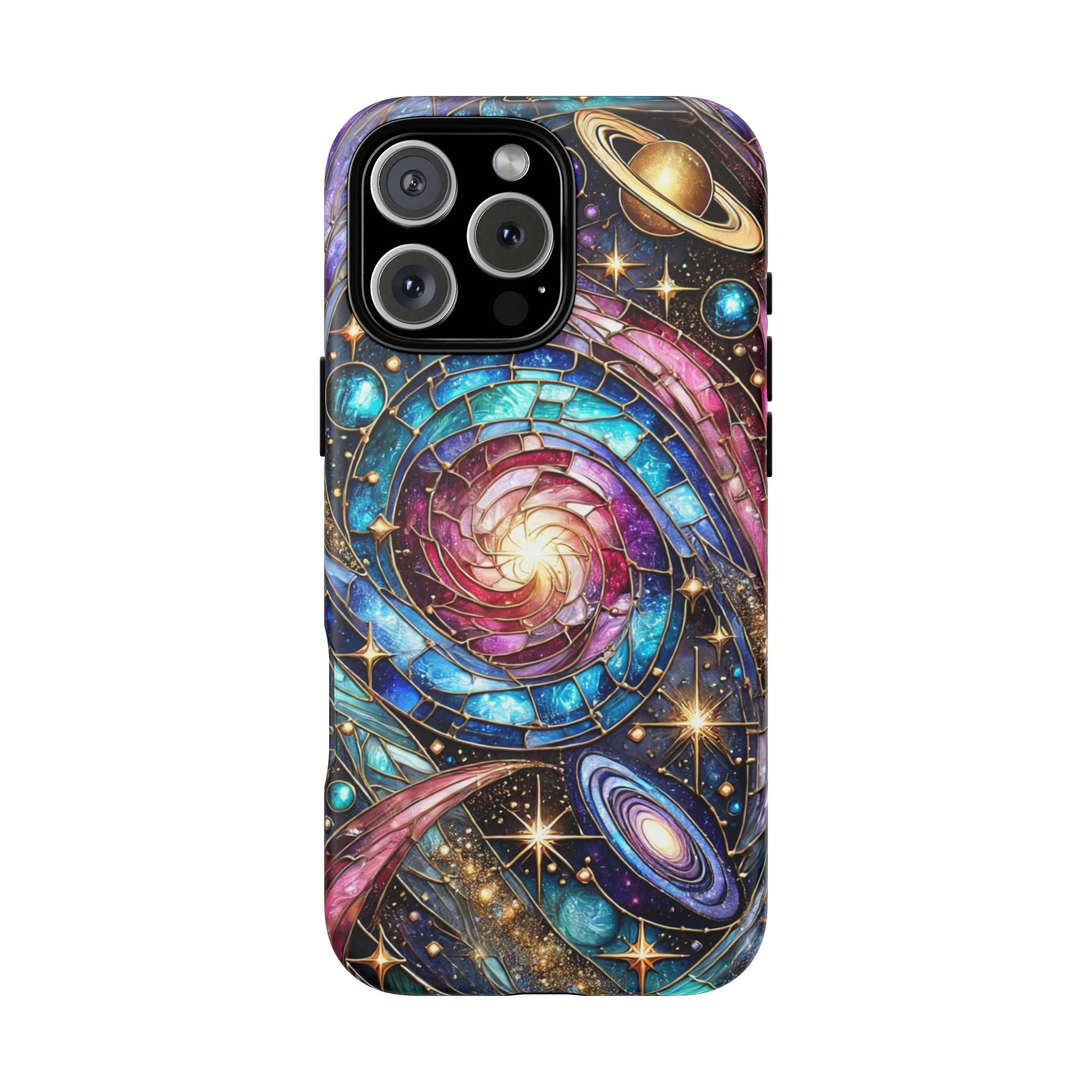 Stained Glass Celestial iPhone Case – Galaxy 3D Full-Wrap Protective Phone Cover