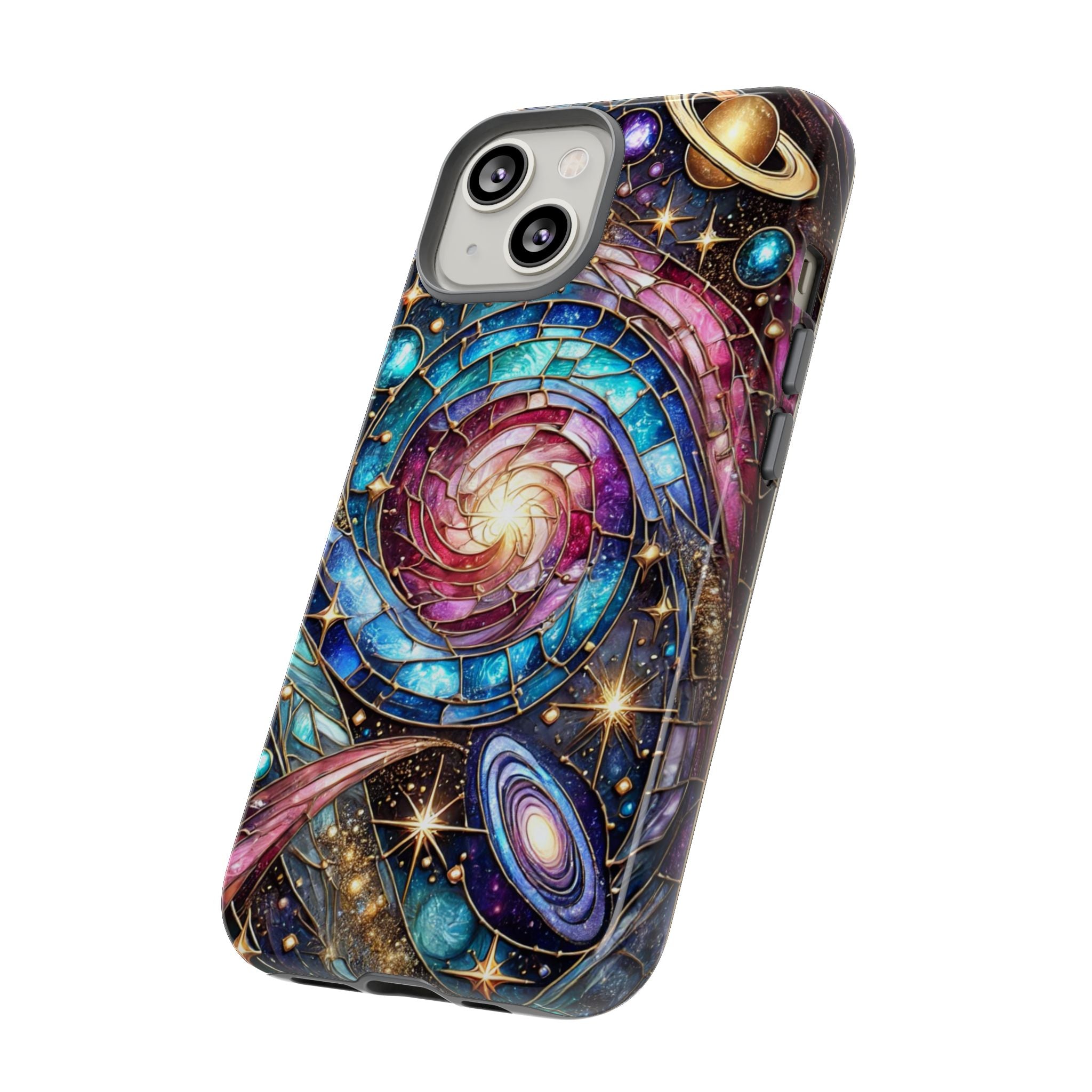 Stained Glass Celestial iPhone Case – Galaxy 3D Full-Wrap Protective Phone Cover