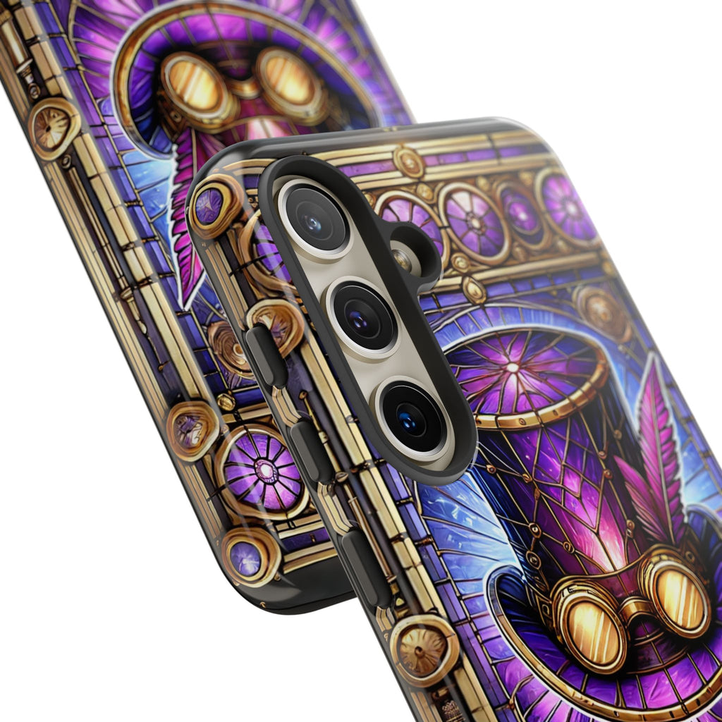 Stained Glass Steampunk Android Phone Case – 3D Full-Wrap Protective Cover with TPU Liner
