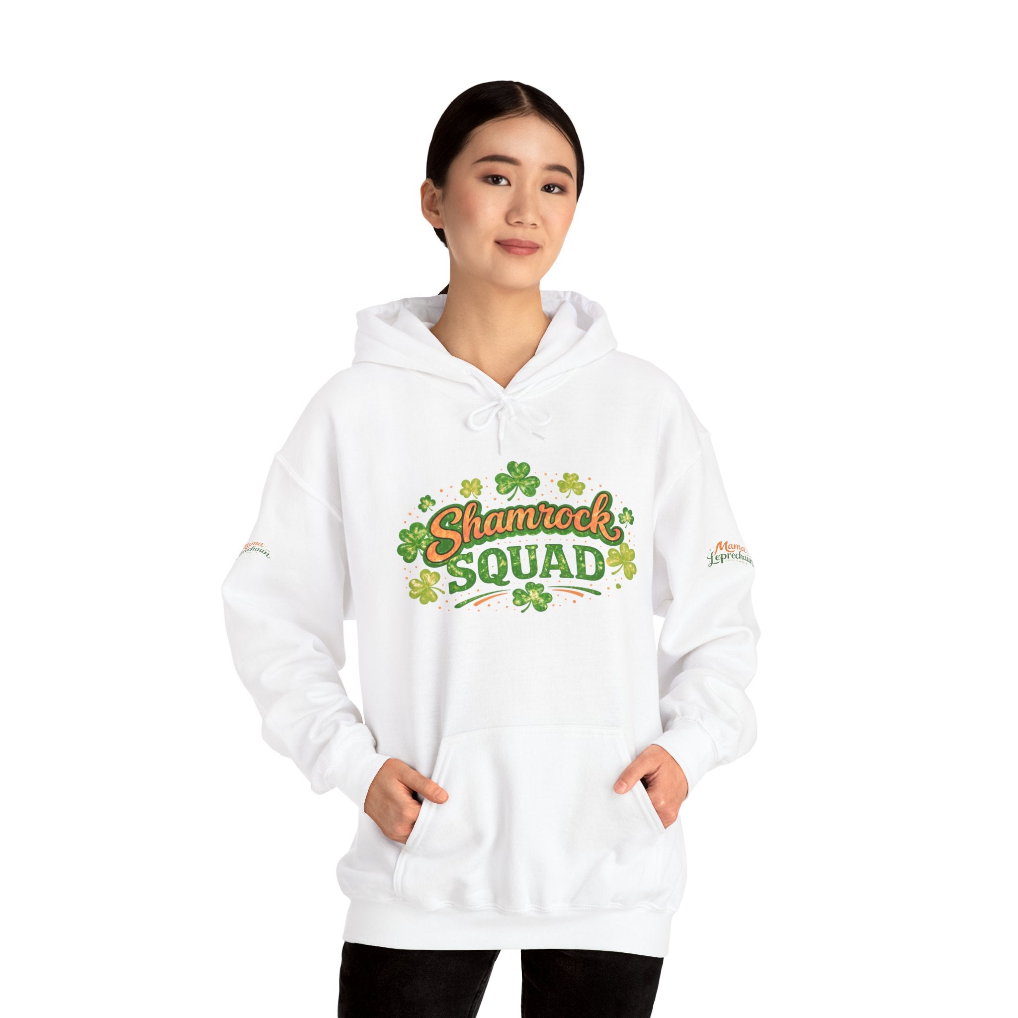 Mama Leprechaun Shamrock Squad Hoodie - St. Patrick's Day Clover Design