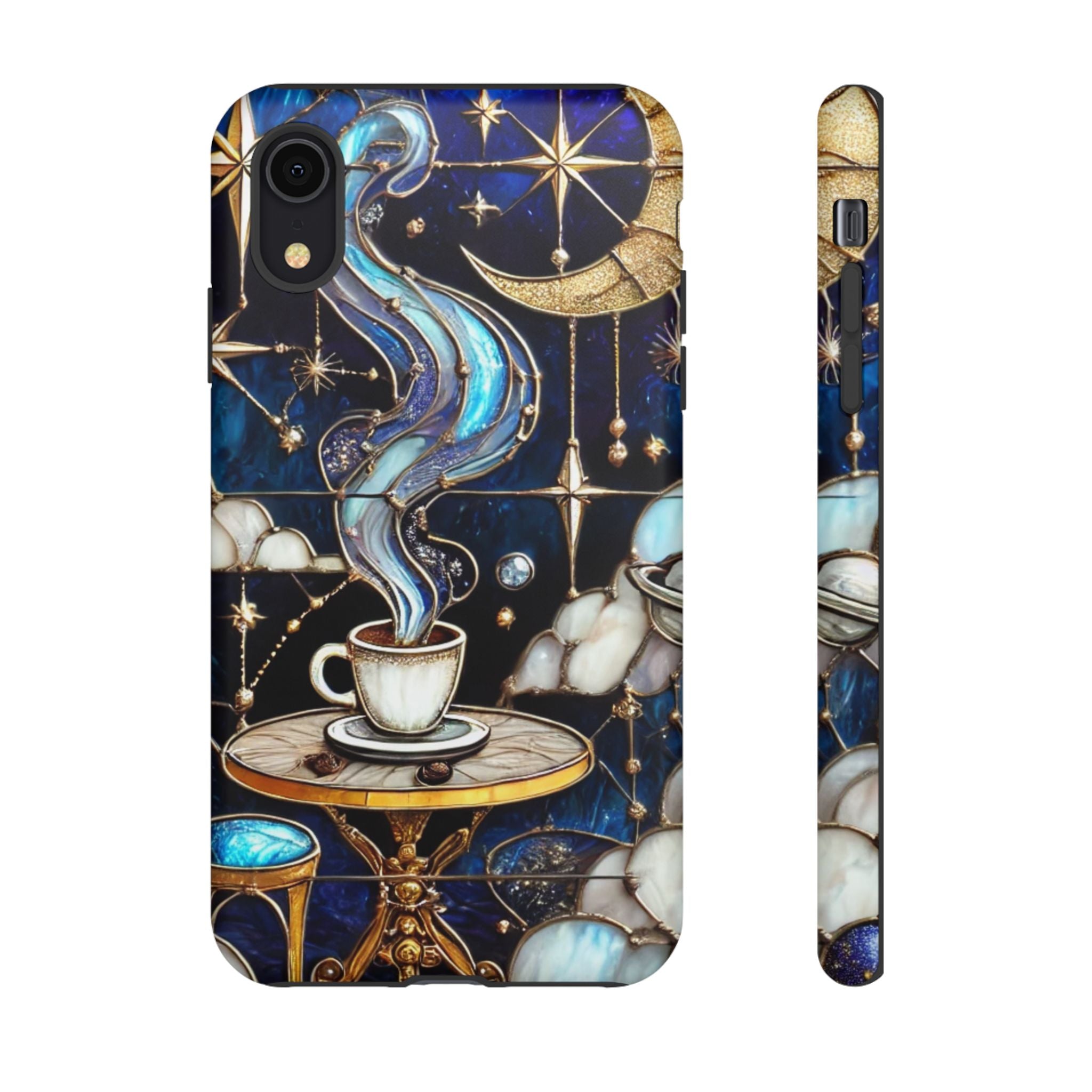 Celestial Stained Glass Coffee iPhone Case – Shockproof 3D Wrap