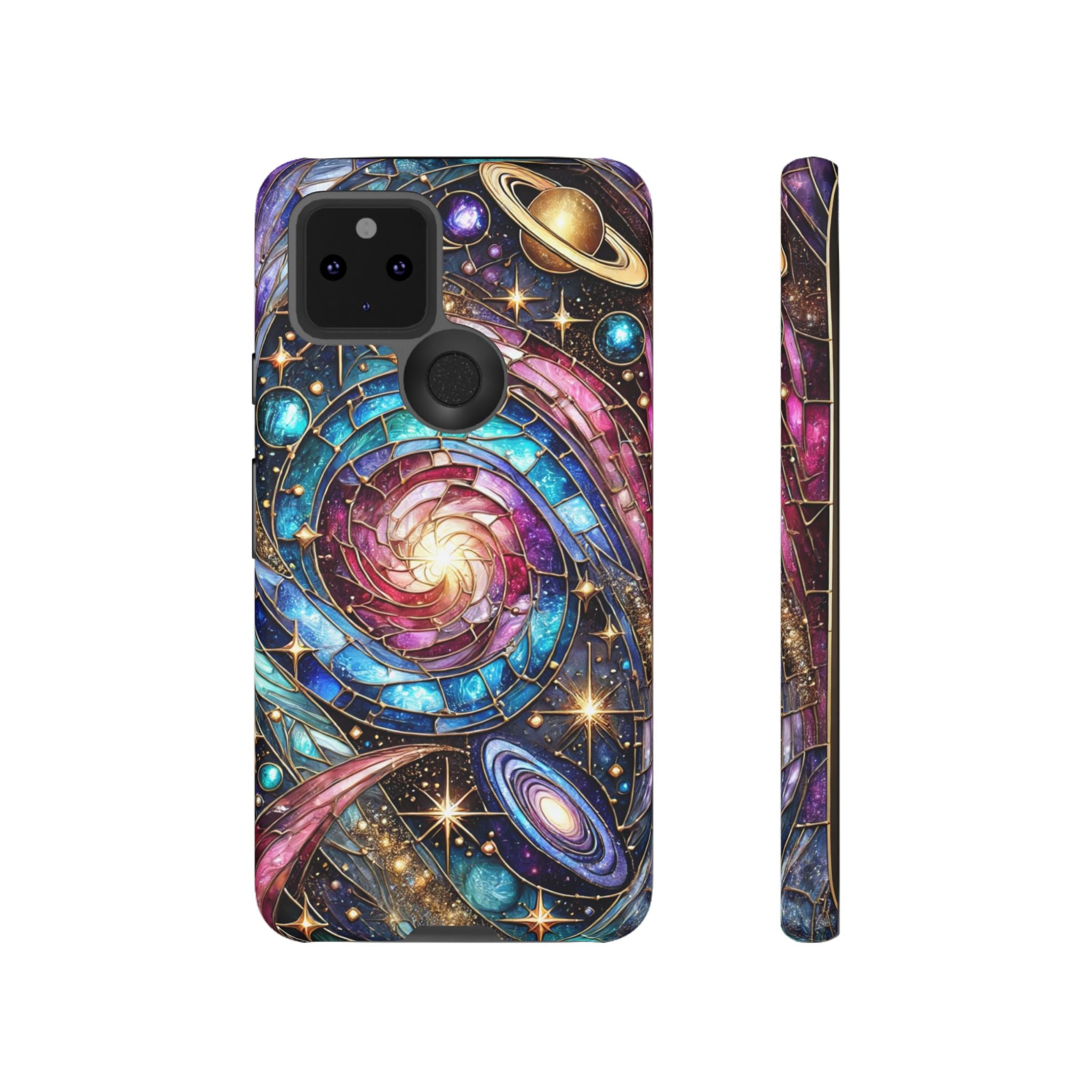 Stained Glass Celestial Android Phone Case – 3D Galaxy Full-Wrap Protective Cover with TPU Liner