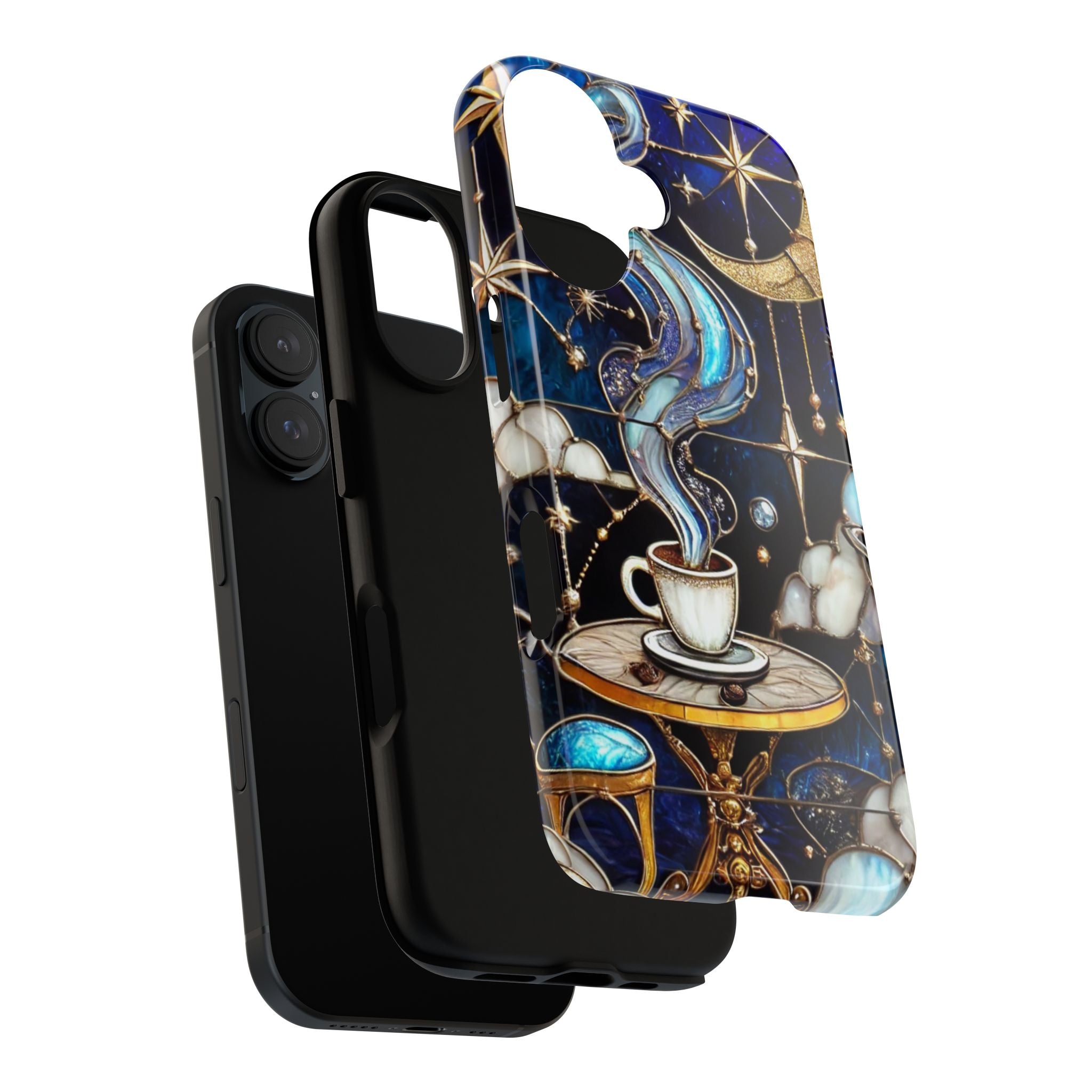 Celestial Stained Glass Coffee iPhone Case – Shockproof 3D Wrap