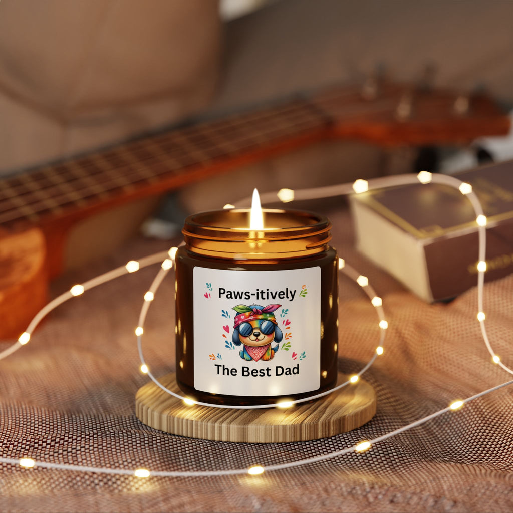 Paws-itively The Best Dad Scented Soy Candle, Dog Dad Gift