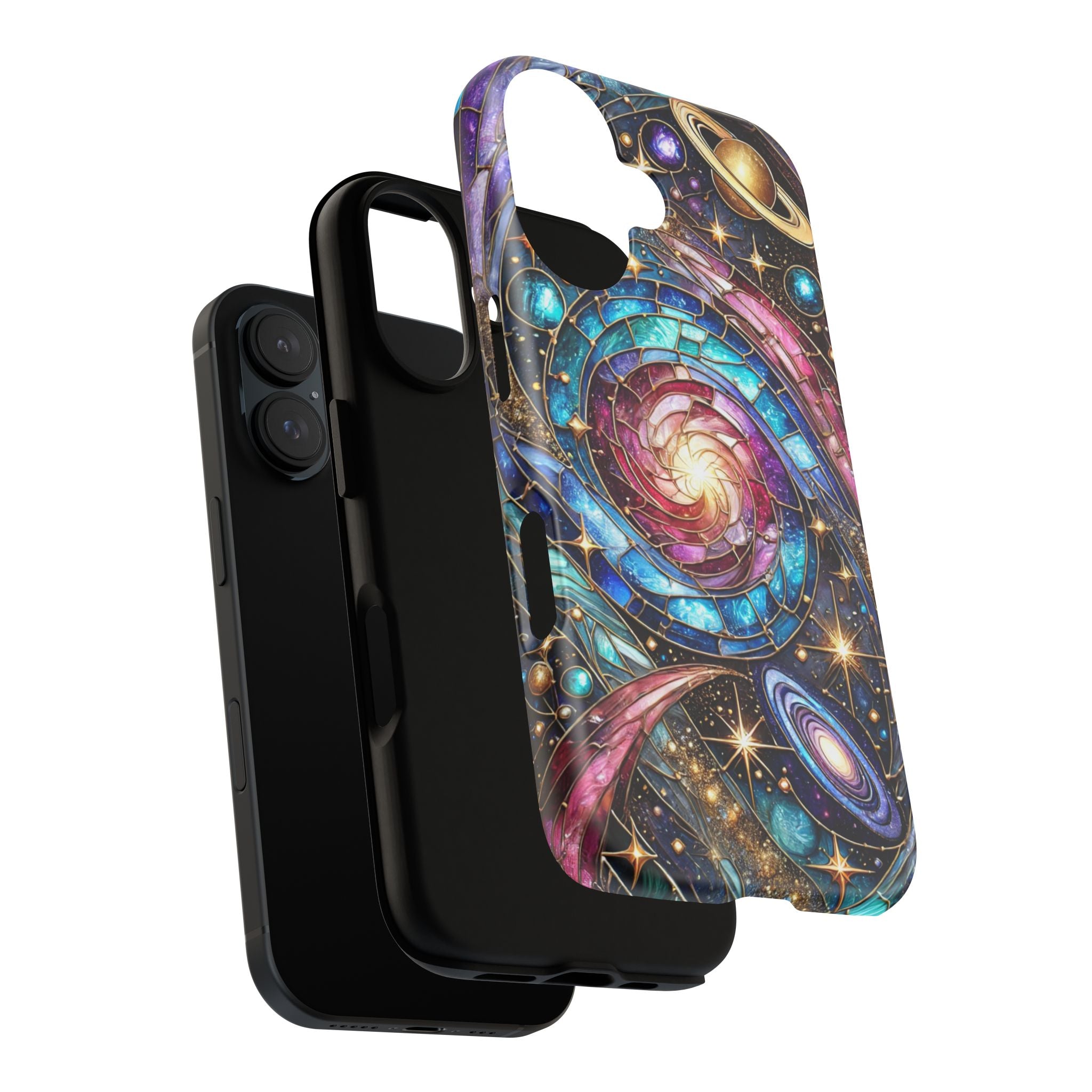 Stained Glass Celestial iPhone Case – Galaxy 3D Full-Wrap Protective Phone Cover