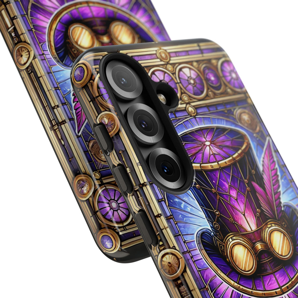 Stained Glass Steampunk Android Phone Case – 3D Full-Wrap Protective Cover with TPU Liner