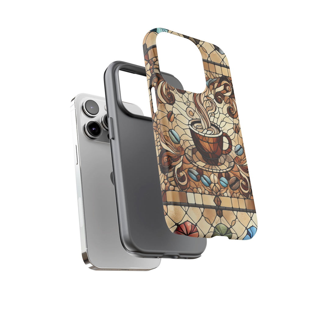 Stained Glass Coffee iPhone Case – Shockproof TPU, 3D Wrap Design
