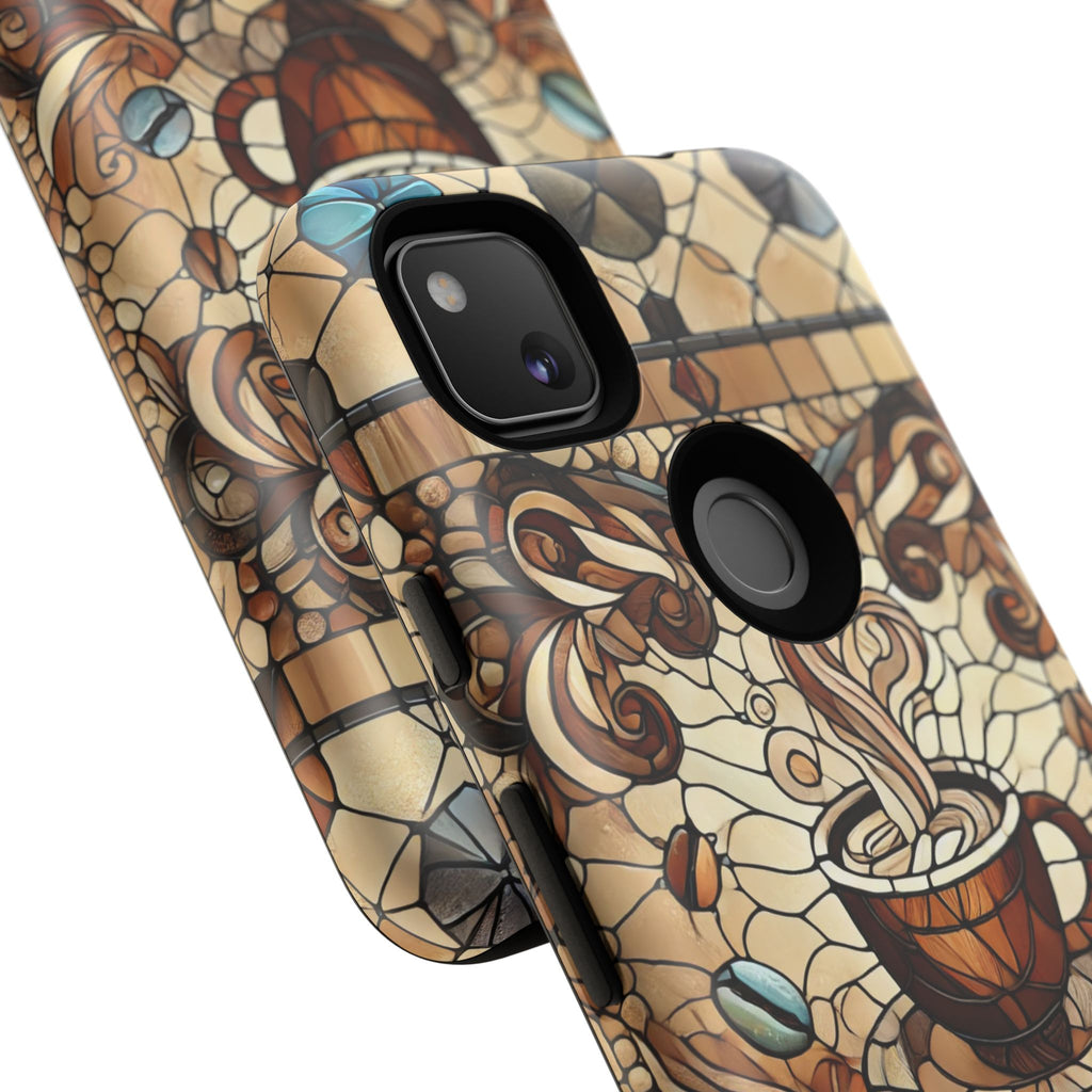 Stained Glass Coffee Android Phone Case – Shockproof TPU, 3D Wrap