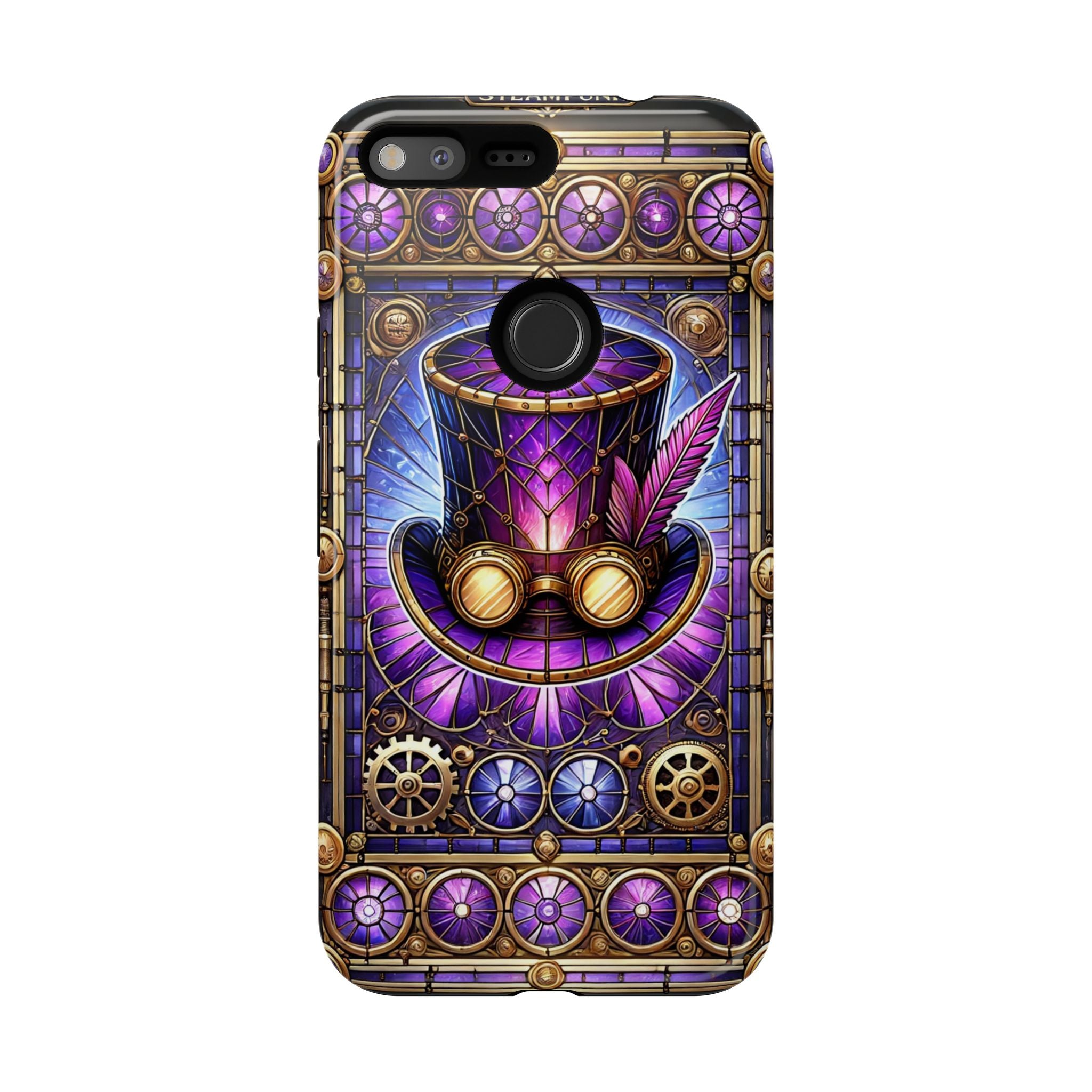 Stained Glass Steampunk Android Phone Case – 3D Full-Wrap Protective Cover with TPU Liner