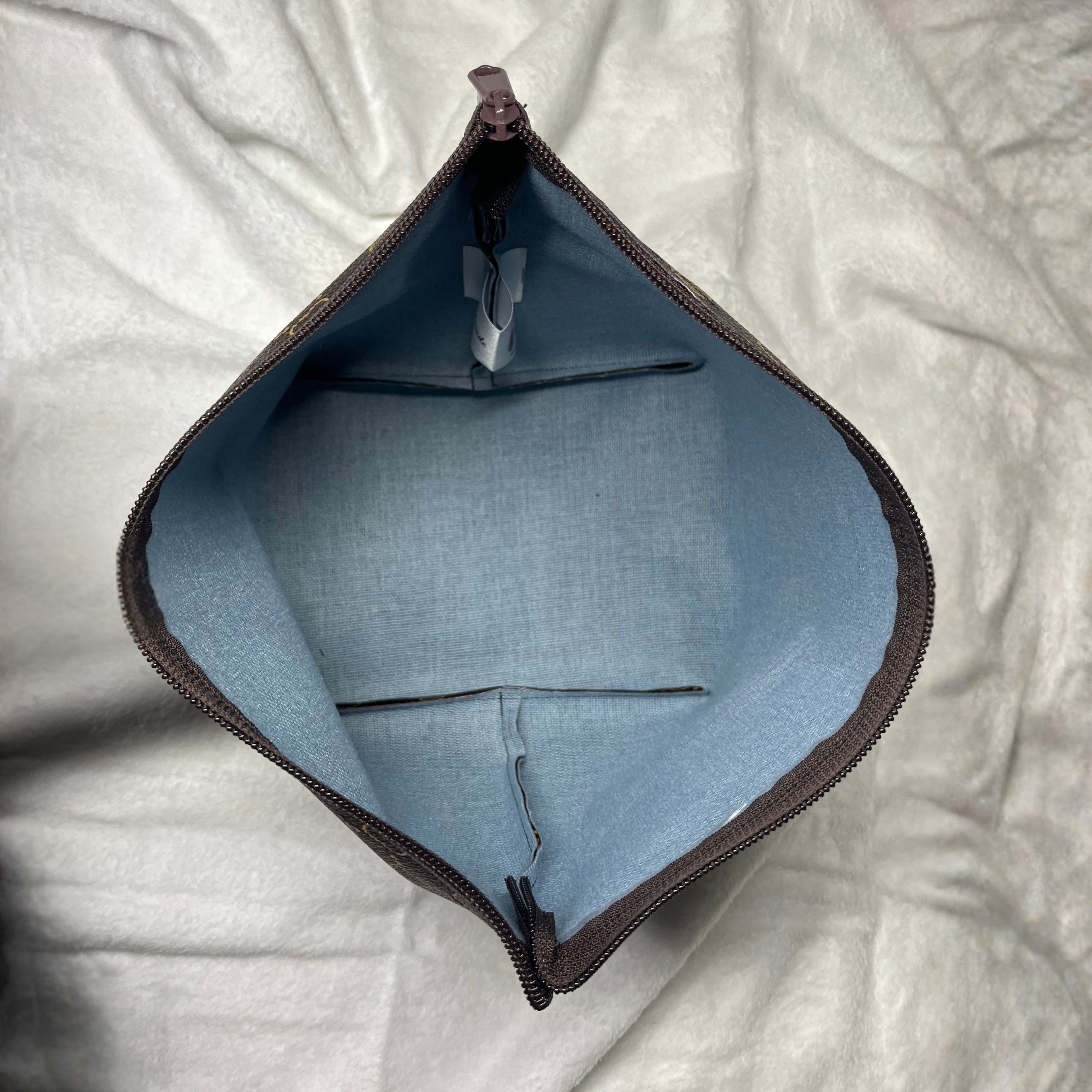 Faux Leather Heart Brown Print Zipper Bag Set – Travel Cosmetic Pouches & Makeup Organizer